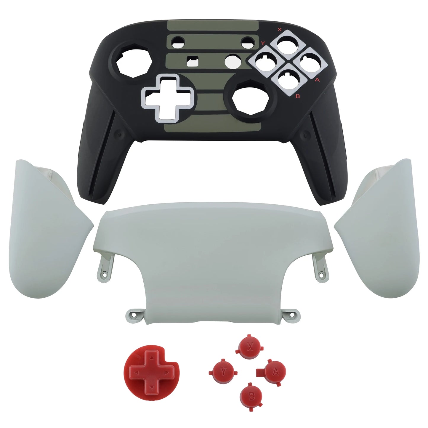 eXtremeRate Octagonal Gated Sticks Design DIY Grip Housing Shell, Replacement Faceplate Backplate for NS Switch Pro Controller