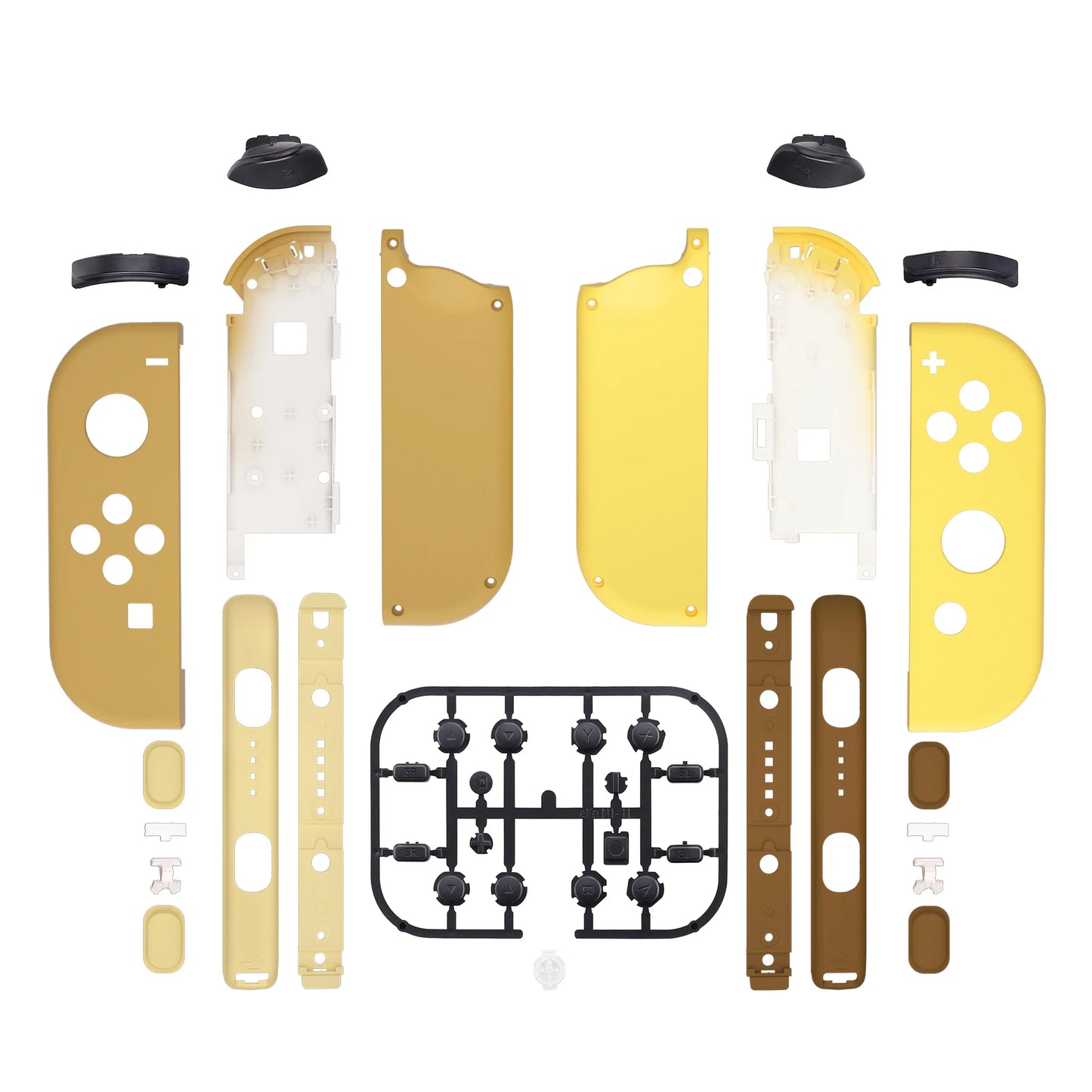 eXtremeRate DIY Replacement Shell Buttons for Nintendo Switch & Switch OLED Joycon and Strap, Housing Case Wrist Strap Cover