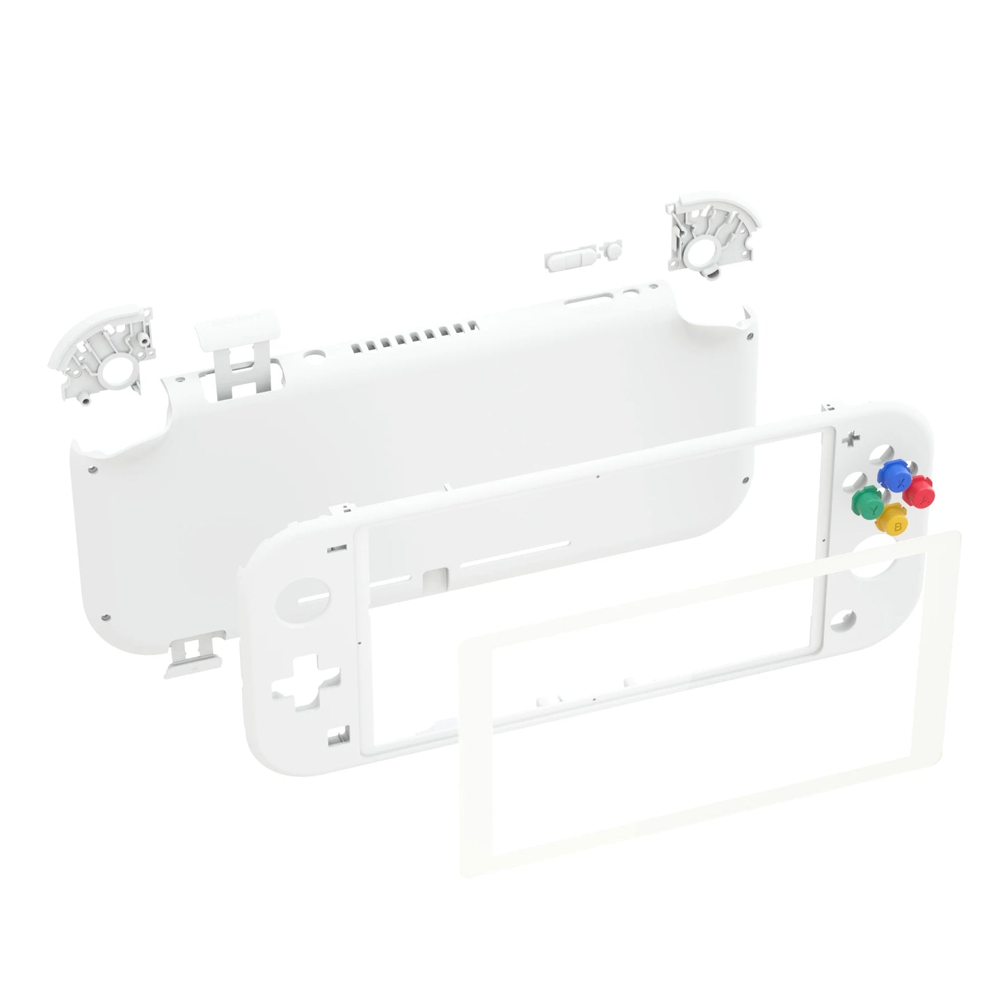 eXtremeRate DIY Replacement Shell Housing Case Cover with Screen Protector for NS Switch Lite - White & Matcha Green