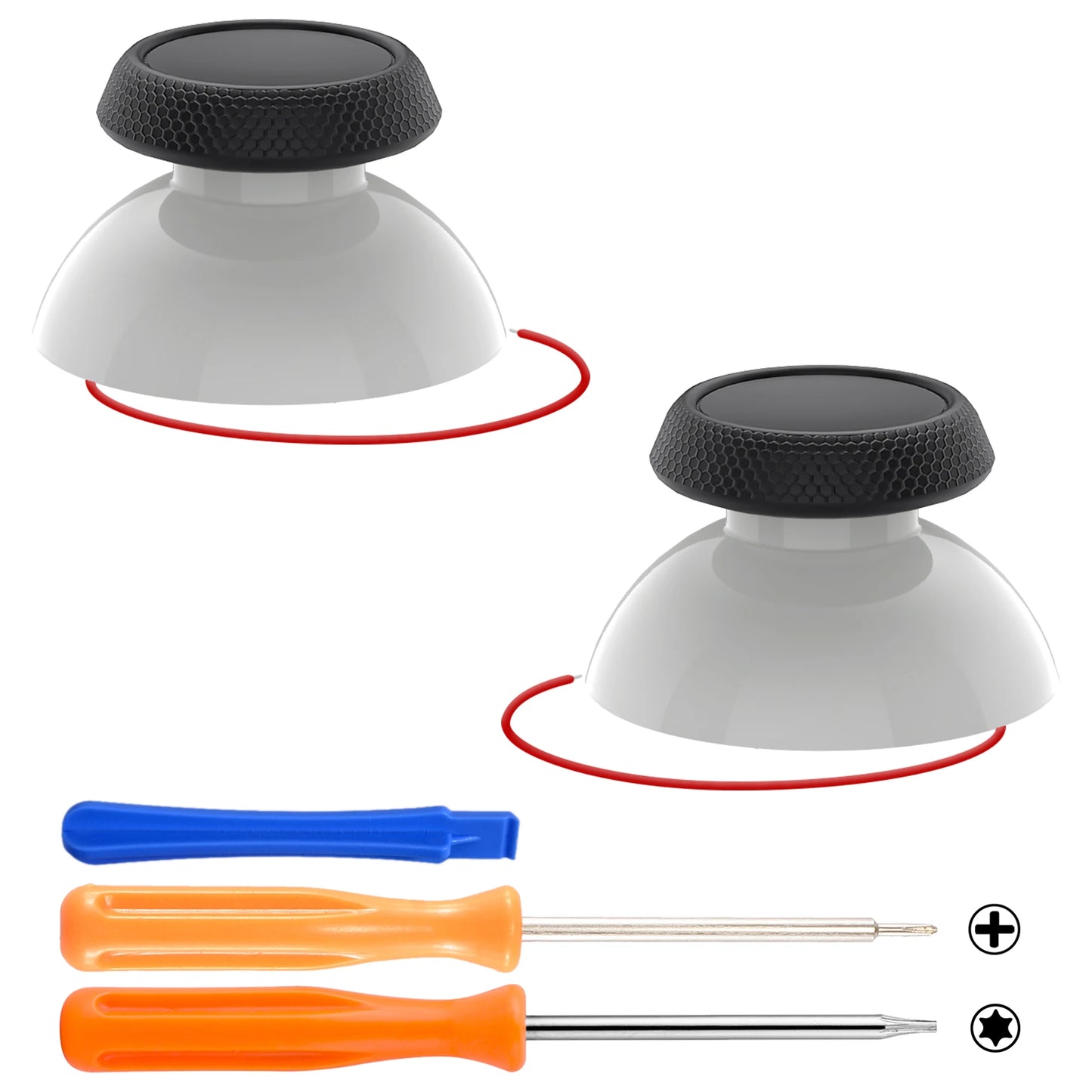 eXtremeRate Replacement Thumbsticks for Steam Deck LCD, Analog Stick Joysticks Repair Kit for Steam Deck OLED - Black