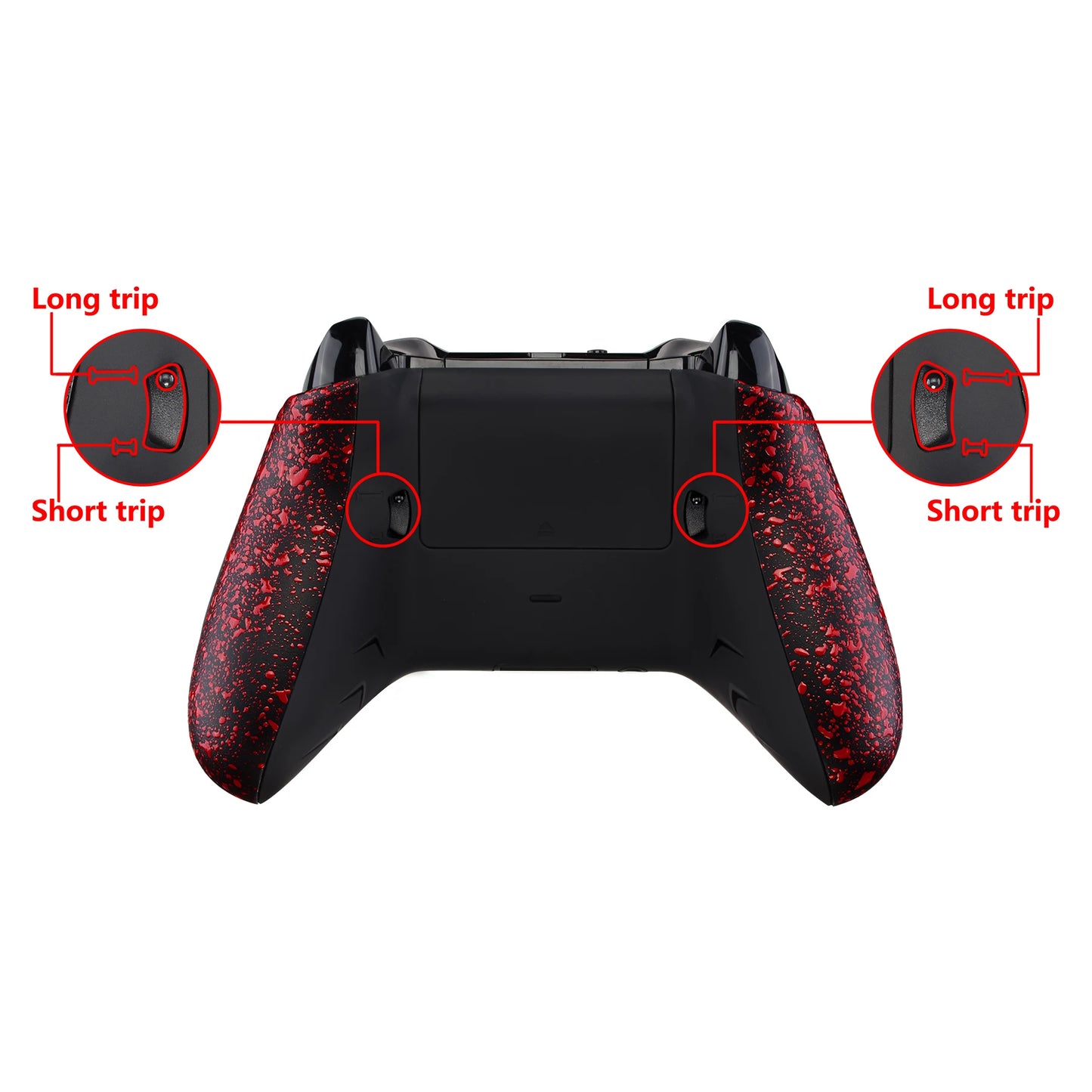 eXtremeRate FlashShot Trigger Bottom Shell Kit Back Shell & Handle Grips & Dual Trigger Locks for Xbox One S & One X Controller