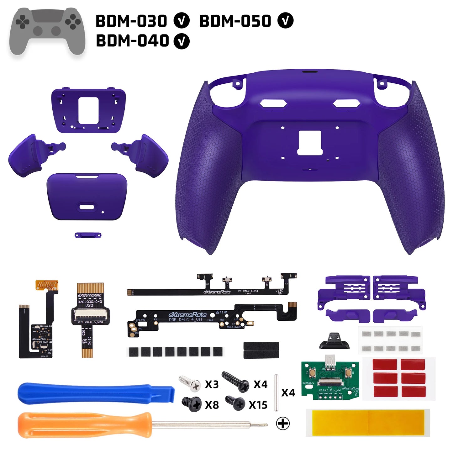 eXtremeRate RISE Plus MAX Remappable Back Buttons Kit w/Clicky Trigger Stop & Rubberized Grip for ps5 Controller BDM-030 040 050