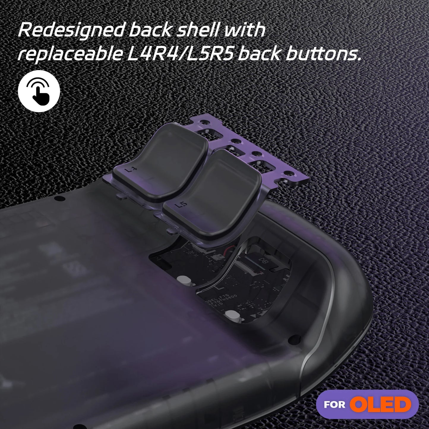 eXtremeRate Replacement Full Set Housing Shell W/Buttons for Steam Deck OLED, Clear DIY Faceplate Back Plate Trackpad Case