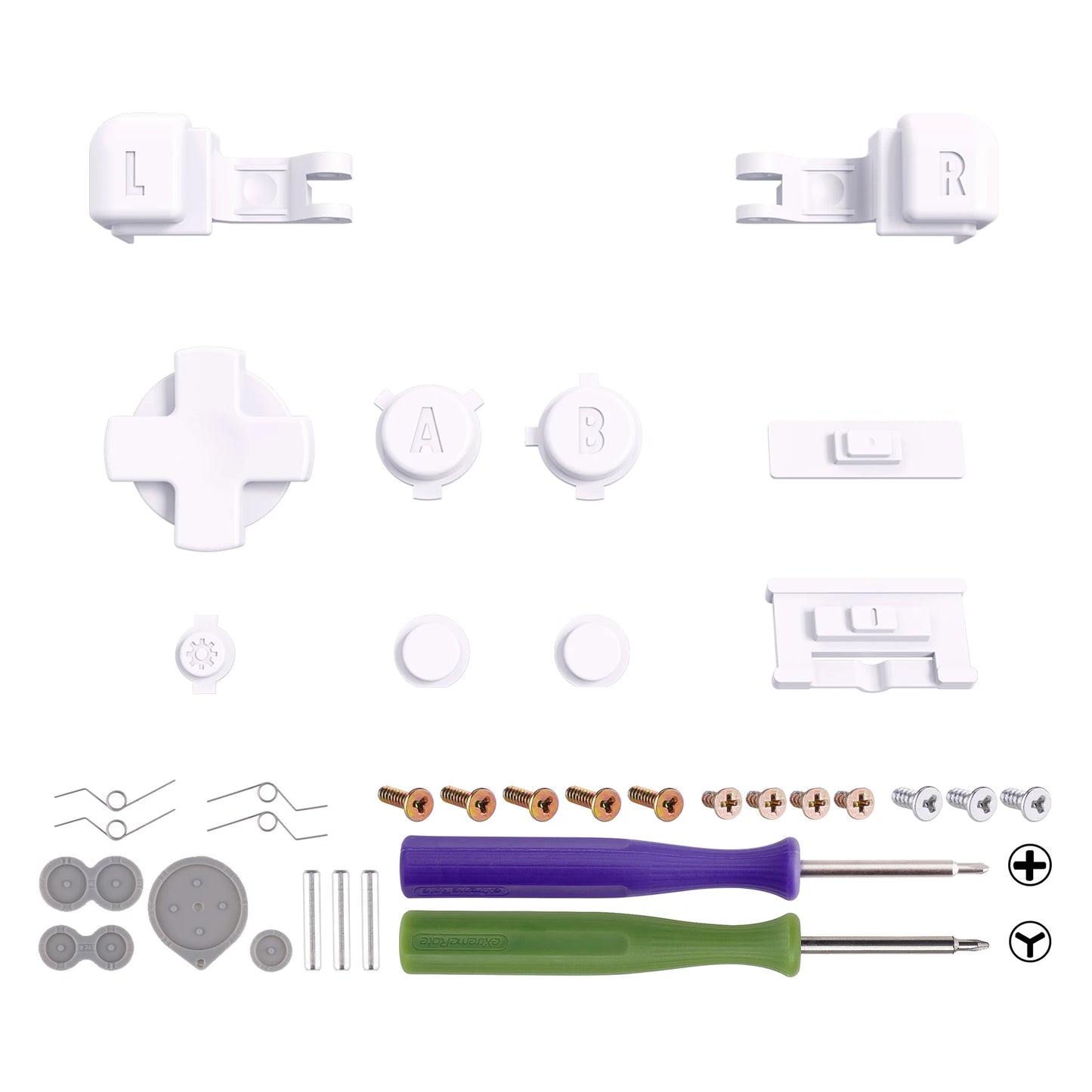 eXtremeRate Full Set Buttons for Gameboy Advance SP, A B L R Button Power On Off Volume Button D-pad Key for GBA SP Console