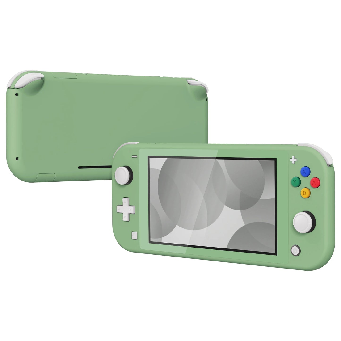 eXtremeRate DIY Replacement Shell Housing Case Cover with Screen Protector for NS Switch Lite - White & Matcha Green