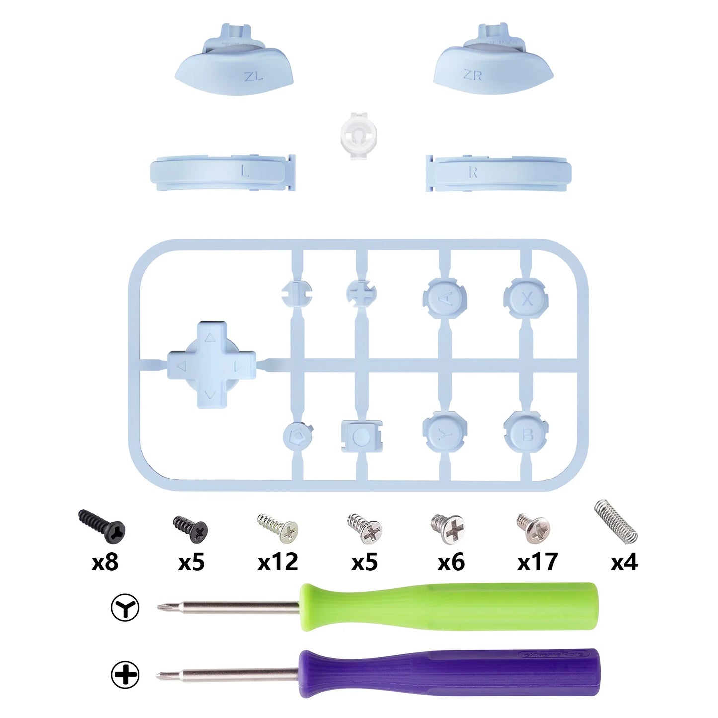 eXtremeRate Full Set Buttons Repair Kits with Tools for NS Switch Lite Replacement ABXY Home Capture Keys Dpad L R ZL ZR Trigger