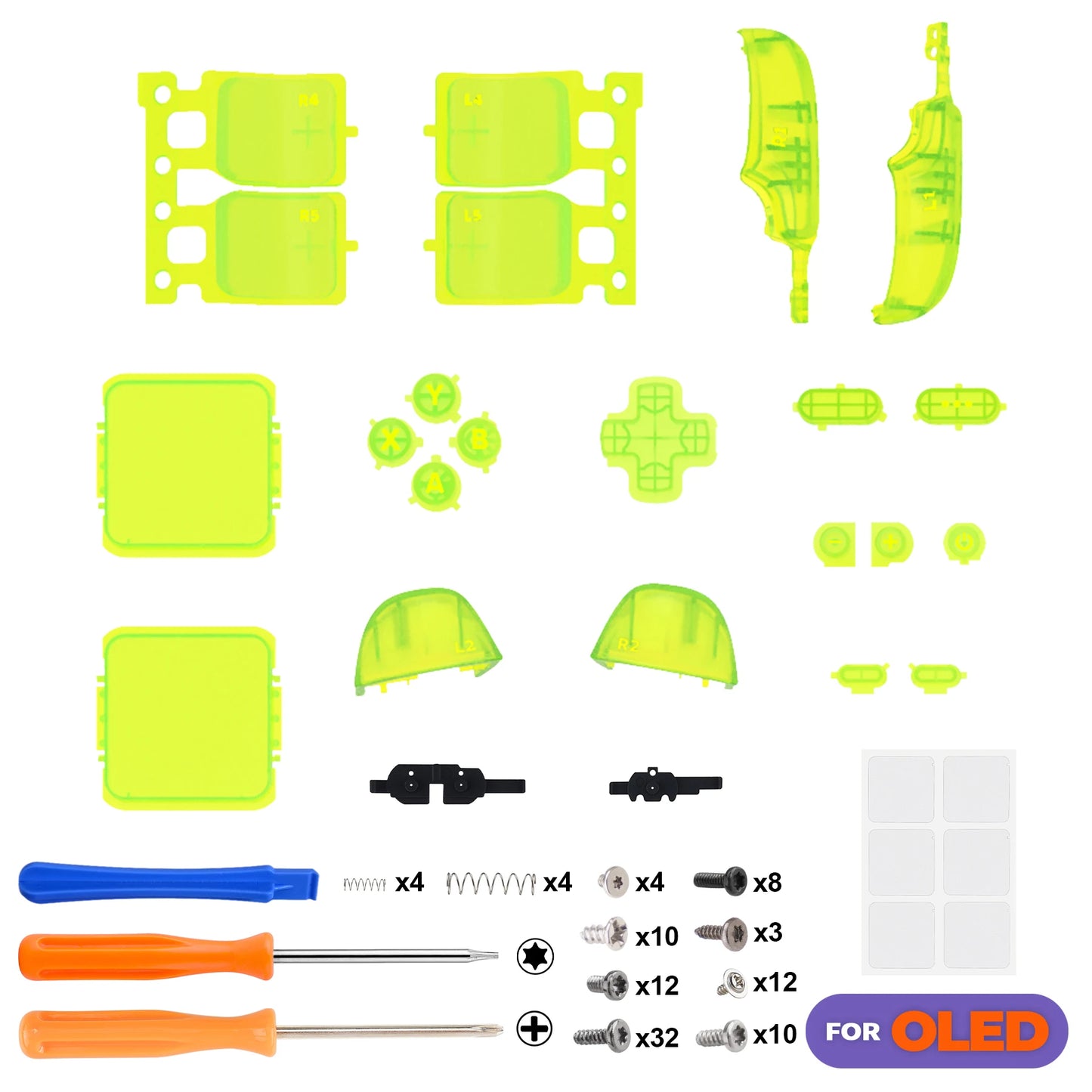 eXtremeRate Replacement Full Set Buttons for Steam Deck OLED, DIY Custom ABXY D-pad Trackpad Bumpers Triggers Buttons with Tools