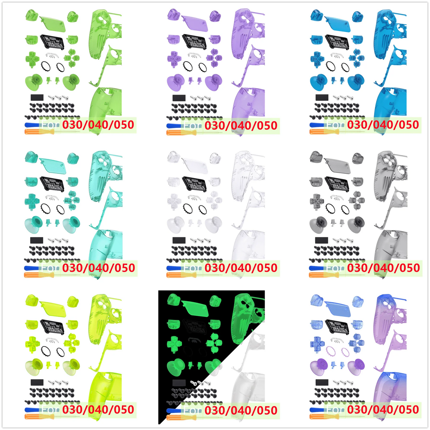 eXtremeRate Replacement Full Set Shells with Buttons Compatible with ps5 Controller BDM-010/020, or for ps5 BDM-030/040/050