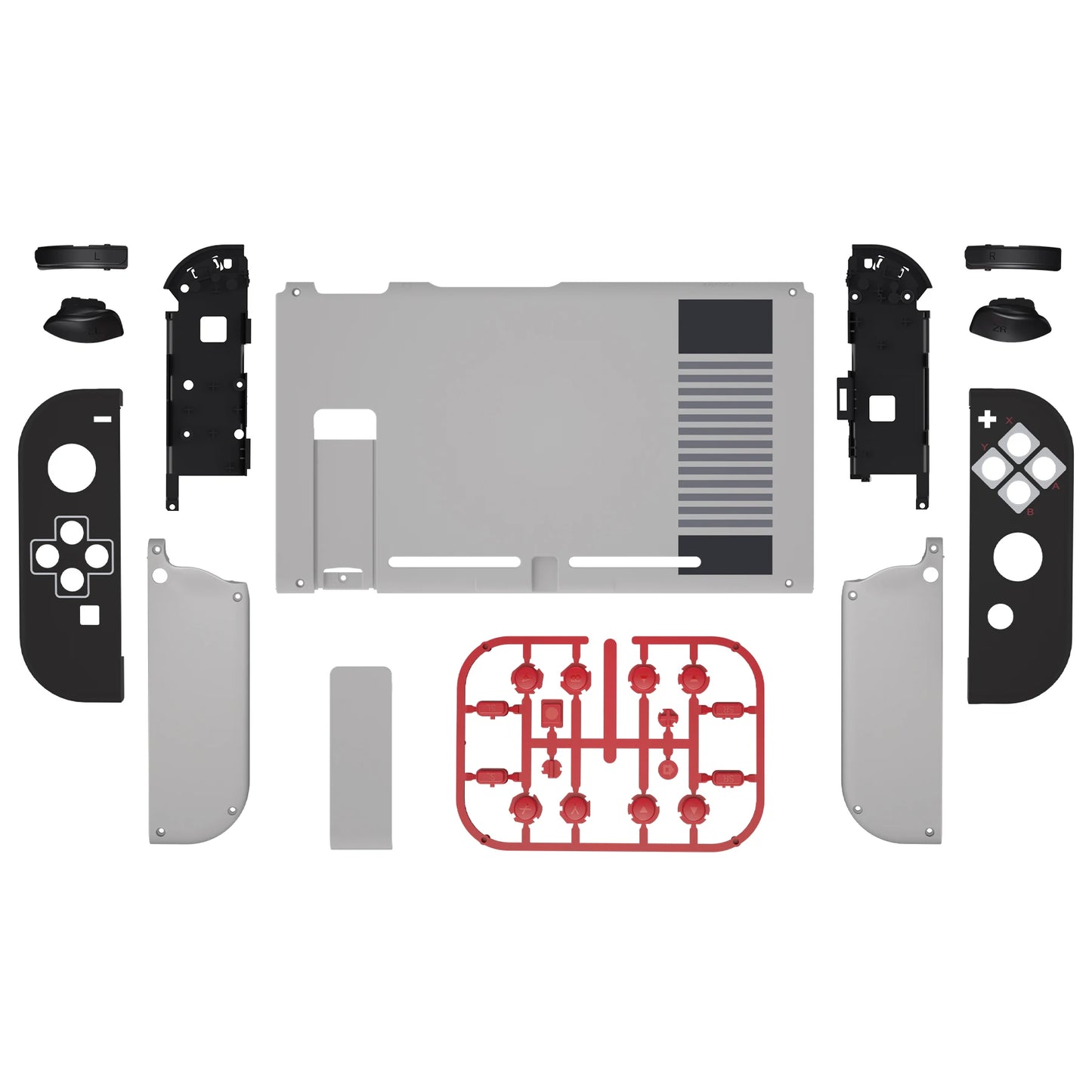 eXtremeRate Grip Console Backplate Controller Housing Shell with Full Set Buttons for NS Switch - Classics Style