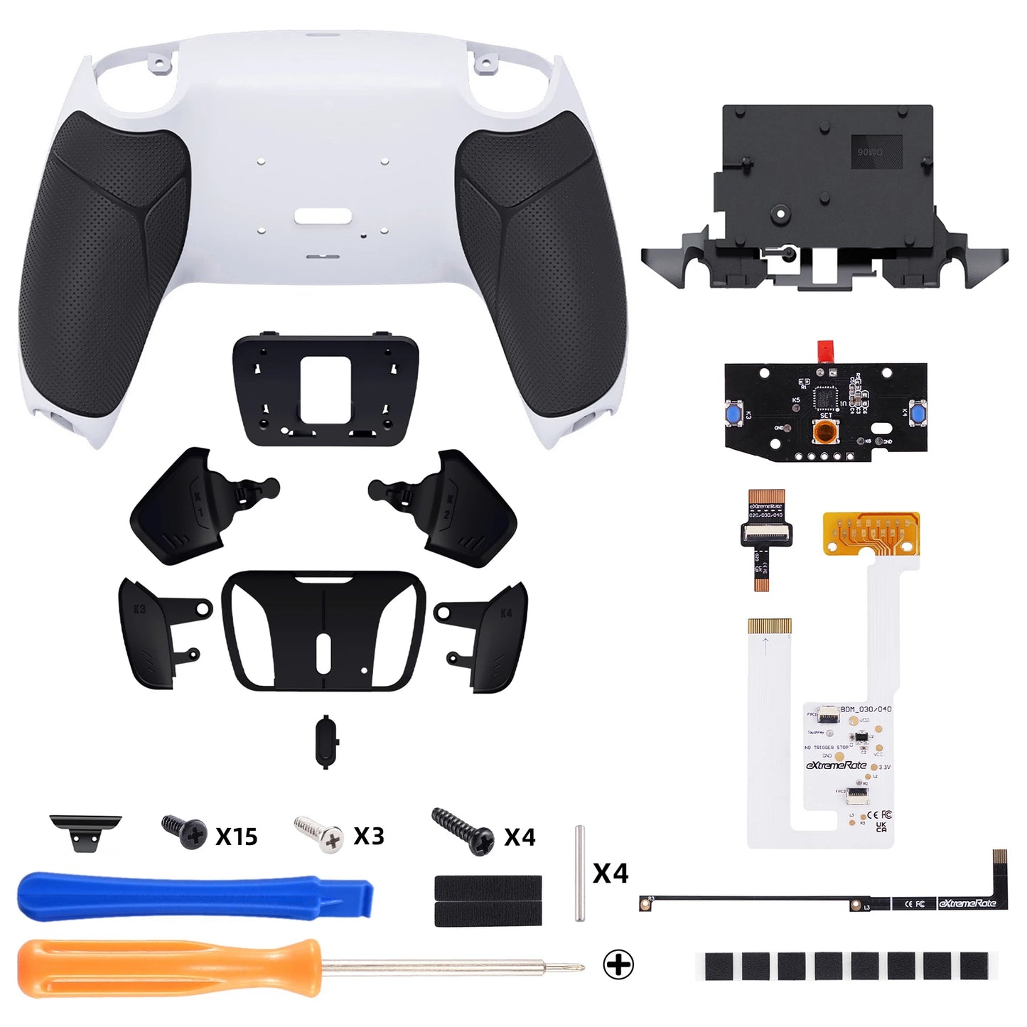 eXtremeRate Programable RISE4 V4 Remap Kit for ps5 Controller BDM-060, Upgrade Board & Redesigned Back Shell & Buttons