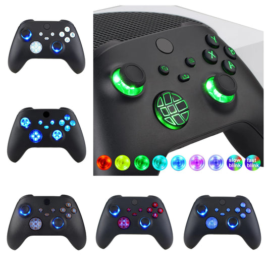 eXtremeRate Multi-Colors Luminated DTF V2 LED Kit for Xbox Series X/S Controller Model 1914, D-pad Thumbsticks Buttons