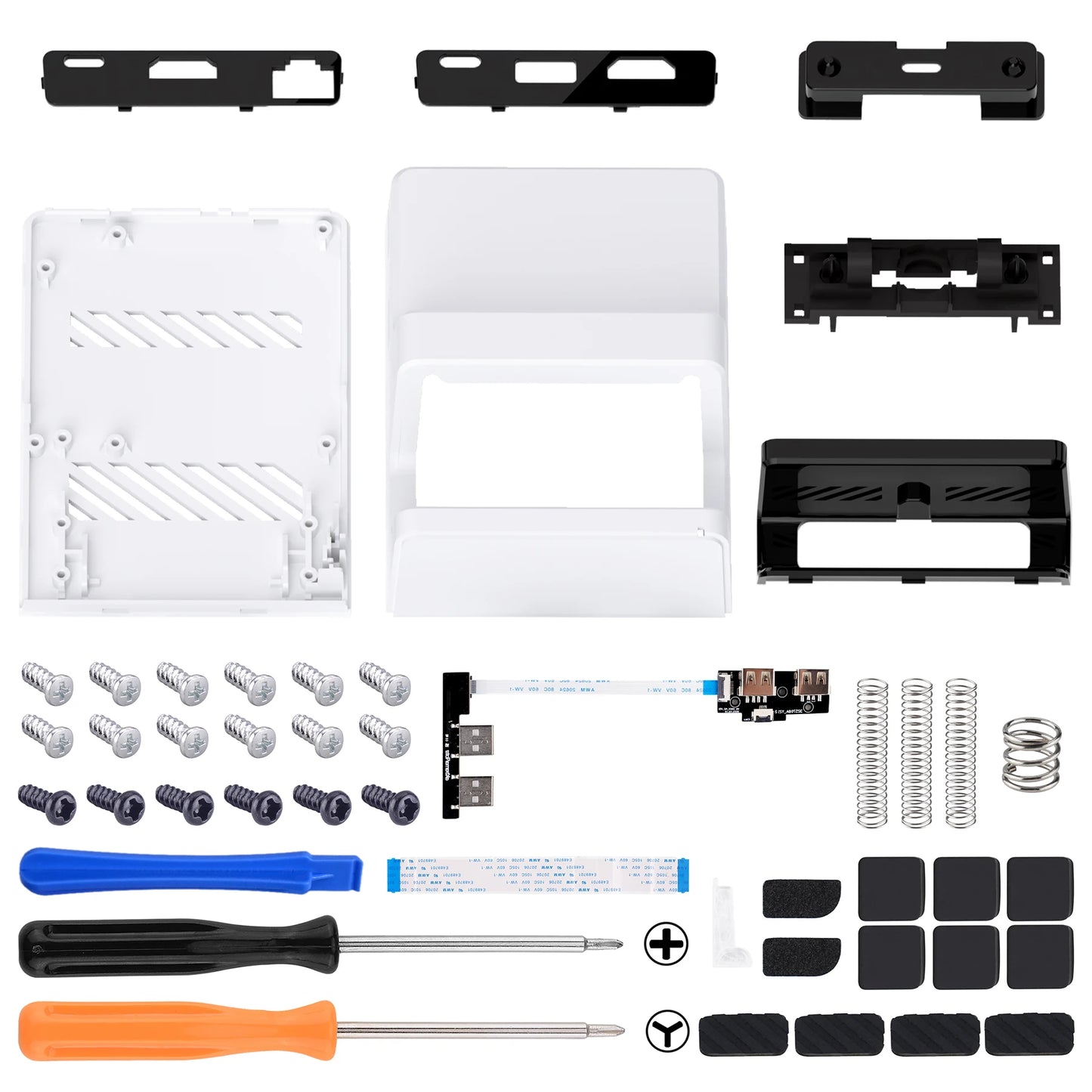 eXtremeRate AiryDocky DIY Kit Replacement Case for Nintendo Switch Dock, Portable Mini Dock Shell Cover for Nintendo Switch OLED