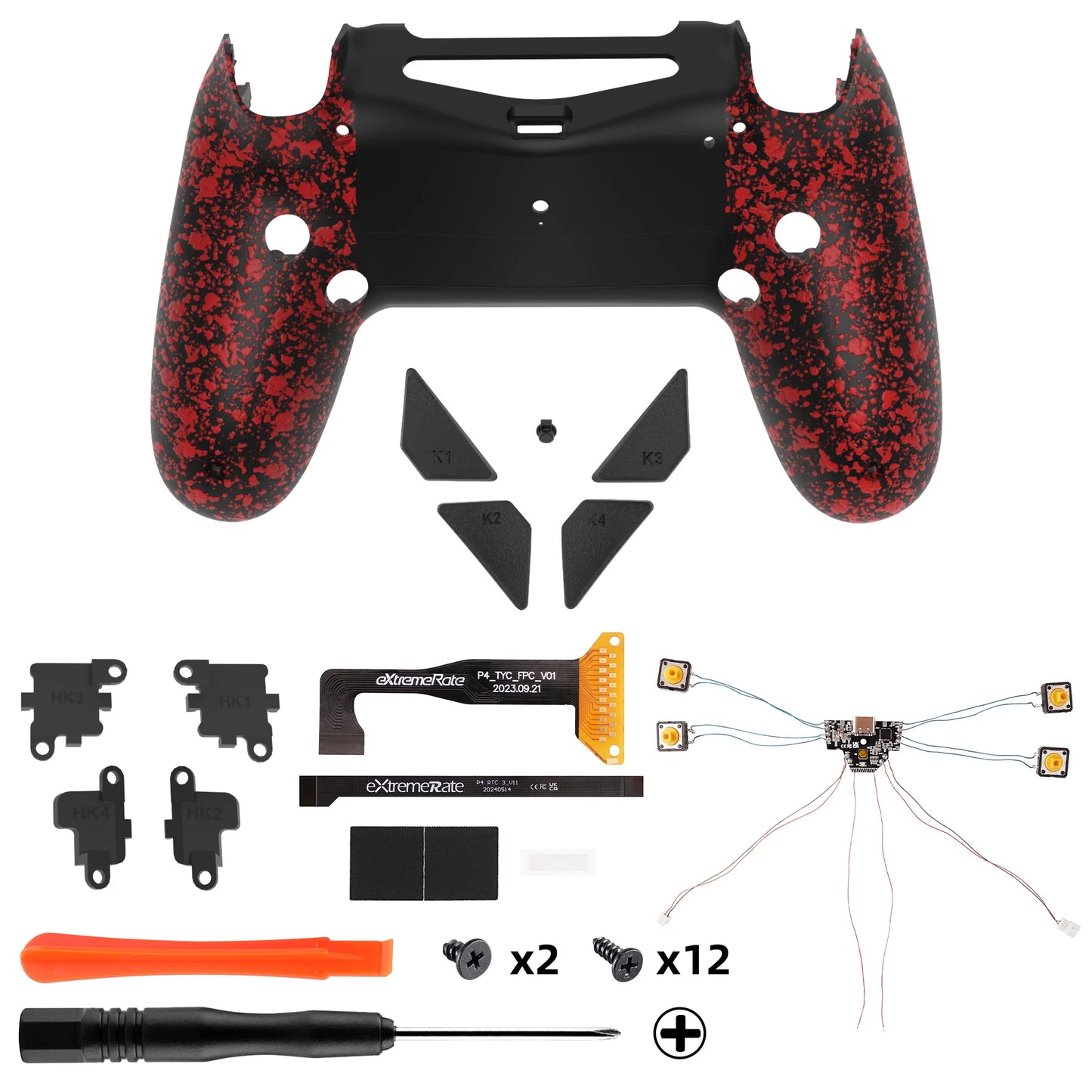 eXtremeRate Dawn Type-C Version Remap Kit for PS4 Slim Pro Controller JDM-040/050/055 W/Mapping Profiles, Back Shell & Buttons
