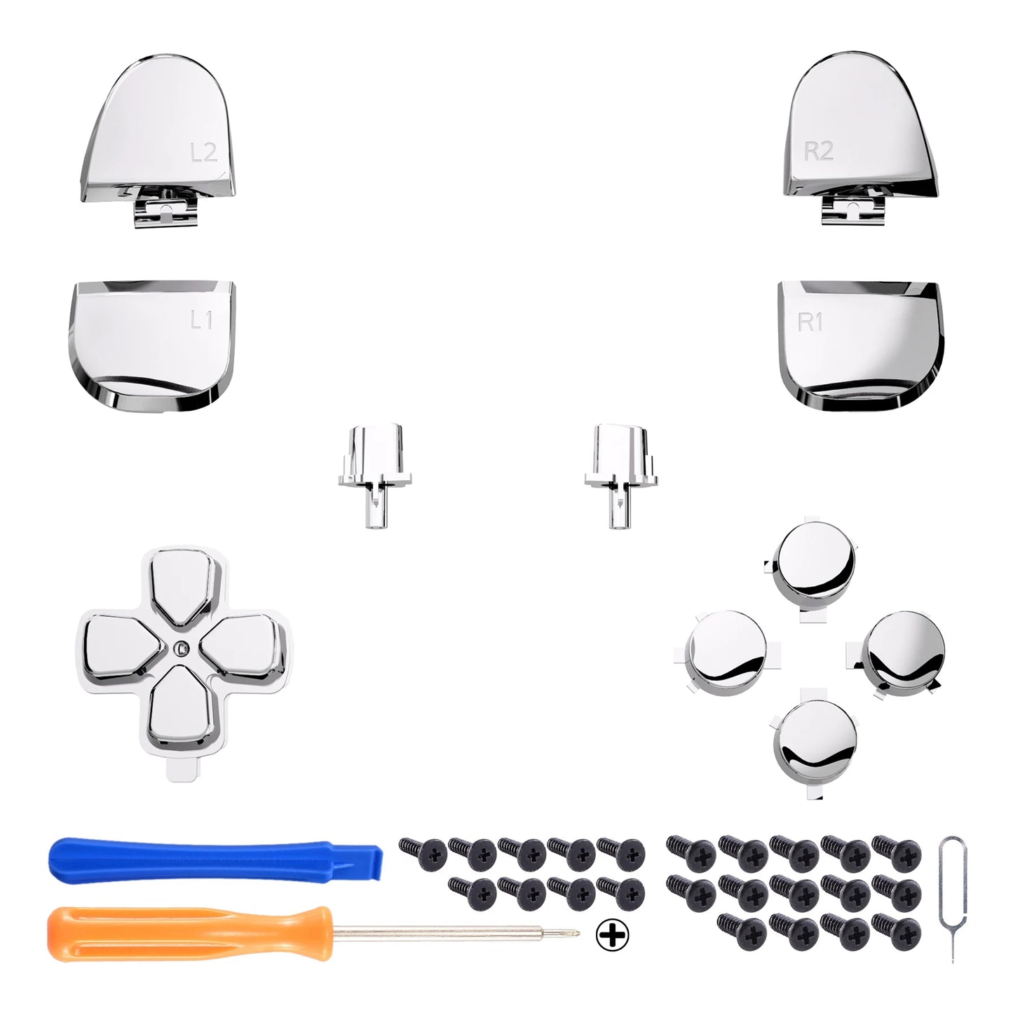 eXtremeRate Replacement D-pad R1 L1 R2 L2 Triggers Face Buttons, Full Set Buttons For ps5 Controller BDM-030/040/050/060