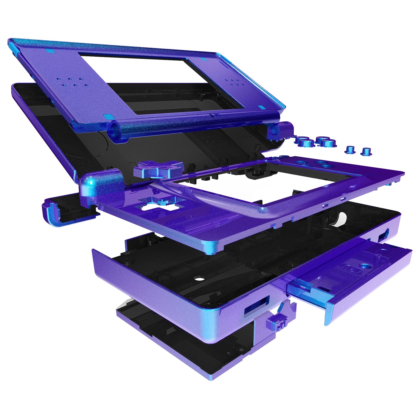 eXtremeRate Replacement Full Housing Shell for Nintendo DS Lite, Case Cover with Buttons, Screen Lens for NDSL - Single Series
