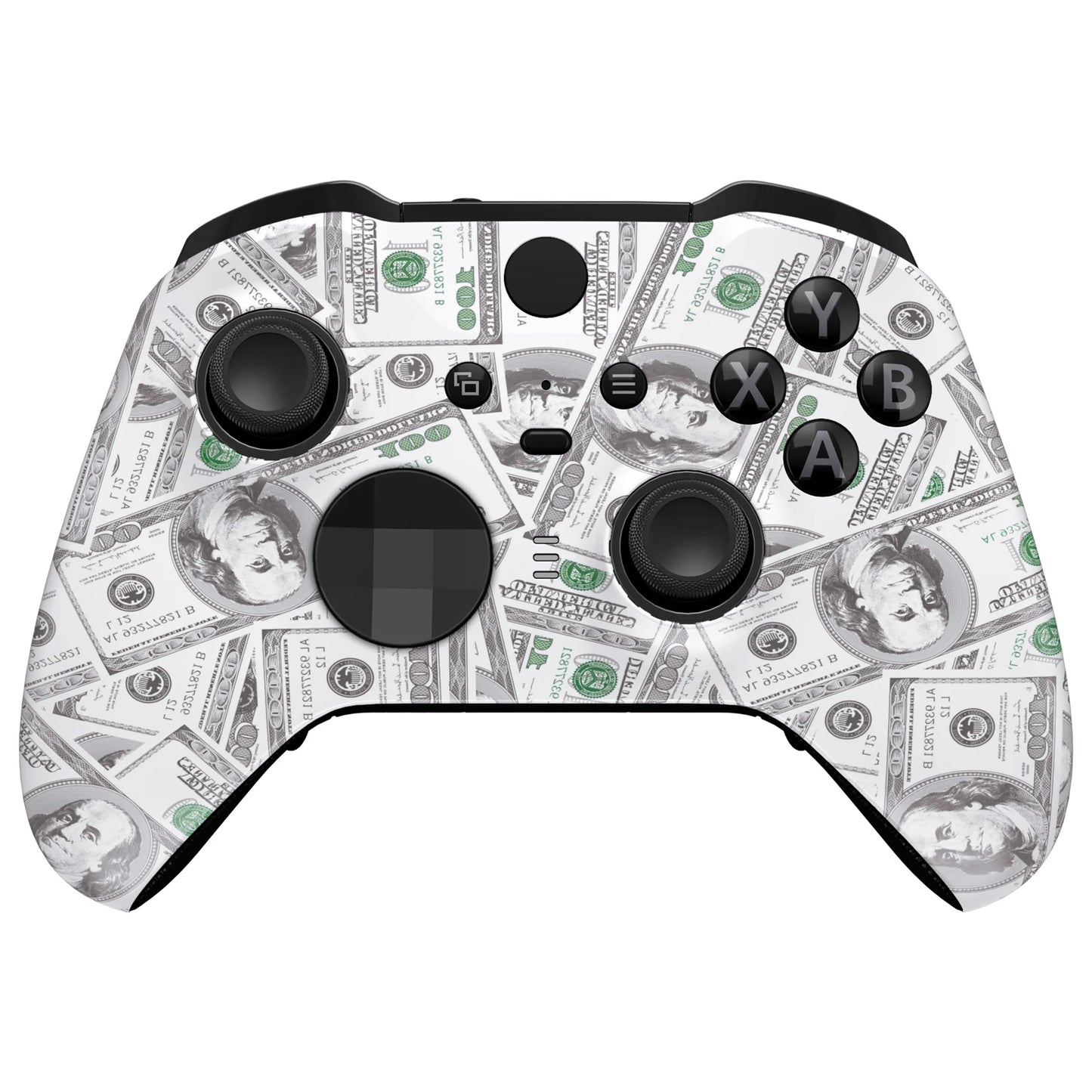 eXtremeRate Soft Touch Faceplate Front Housing Shell Repair Kit for Xbox One Elite Series 2 Controller - The Cash Money