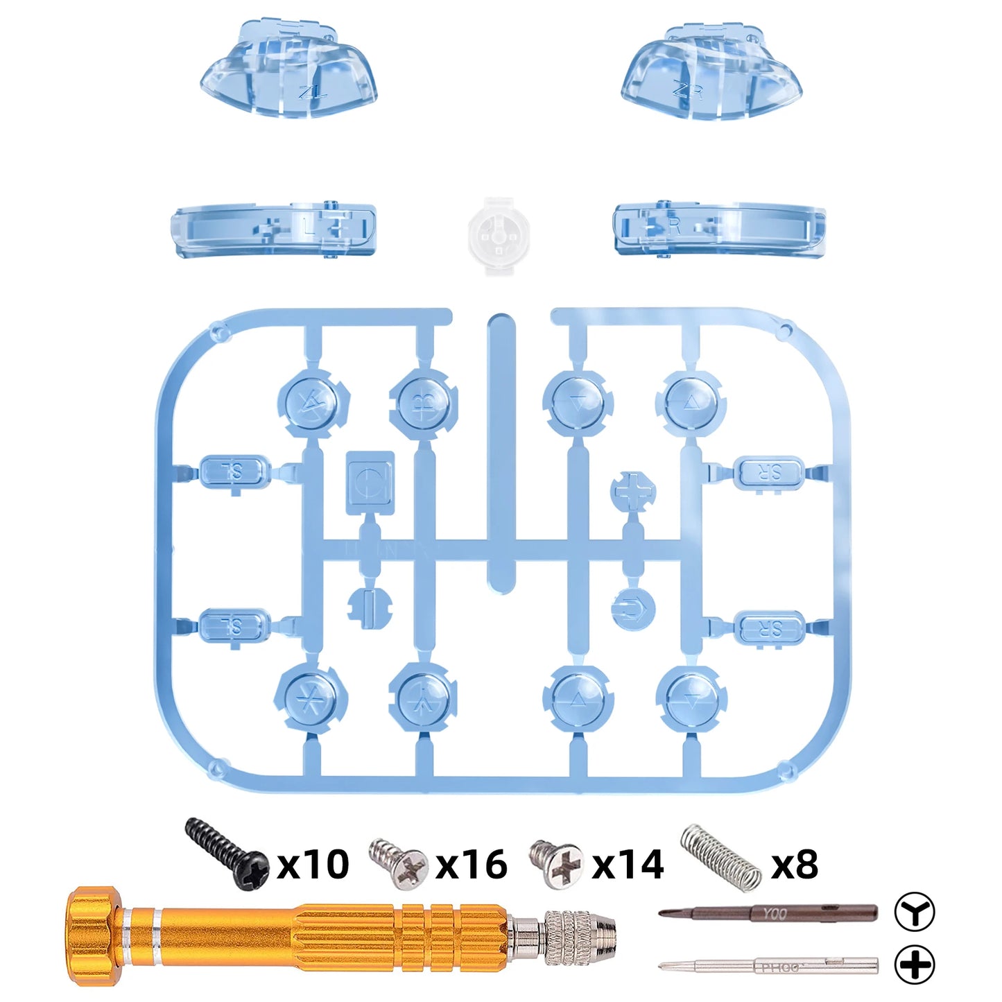 eXtremeRate Full Set Buttons with Tools for NS Switch JoyCon & Switch OLED Joycon ABXY Direction Keys SR SL L R ZR ZL Trigger