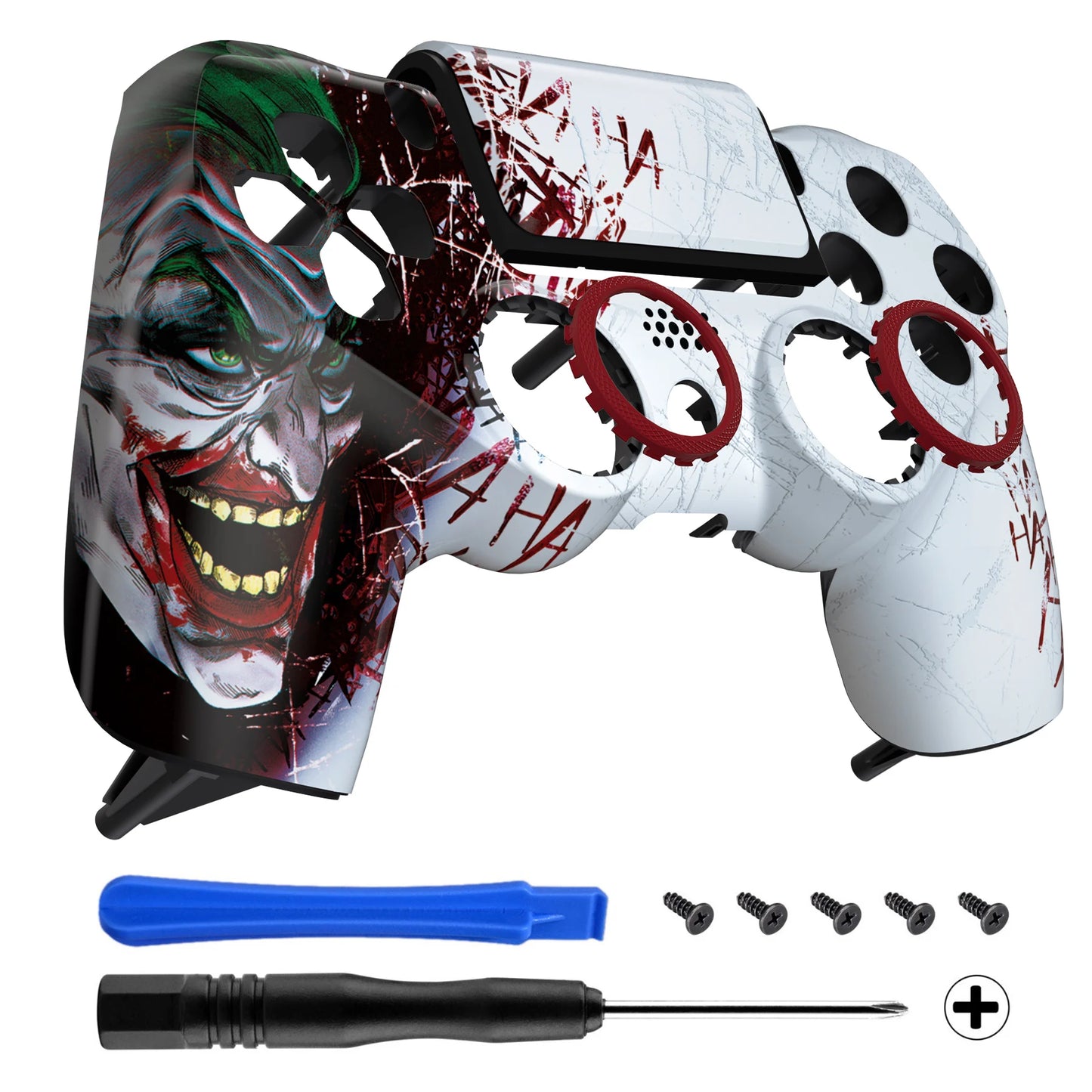 eXtremeRate Ghost Replacement Faceplate Touchpad Cover Redesigned Shell Compatible with PS4 Slim Pro Controller JDM-040/050/055