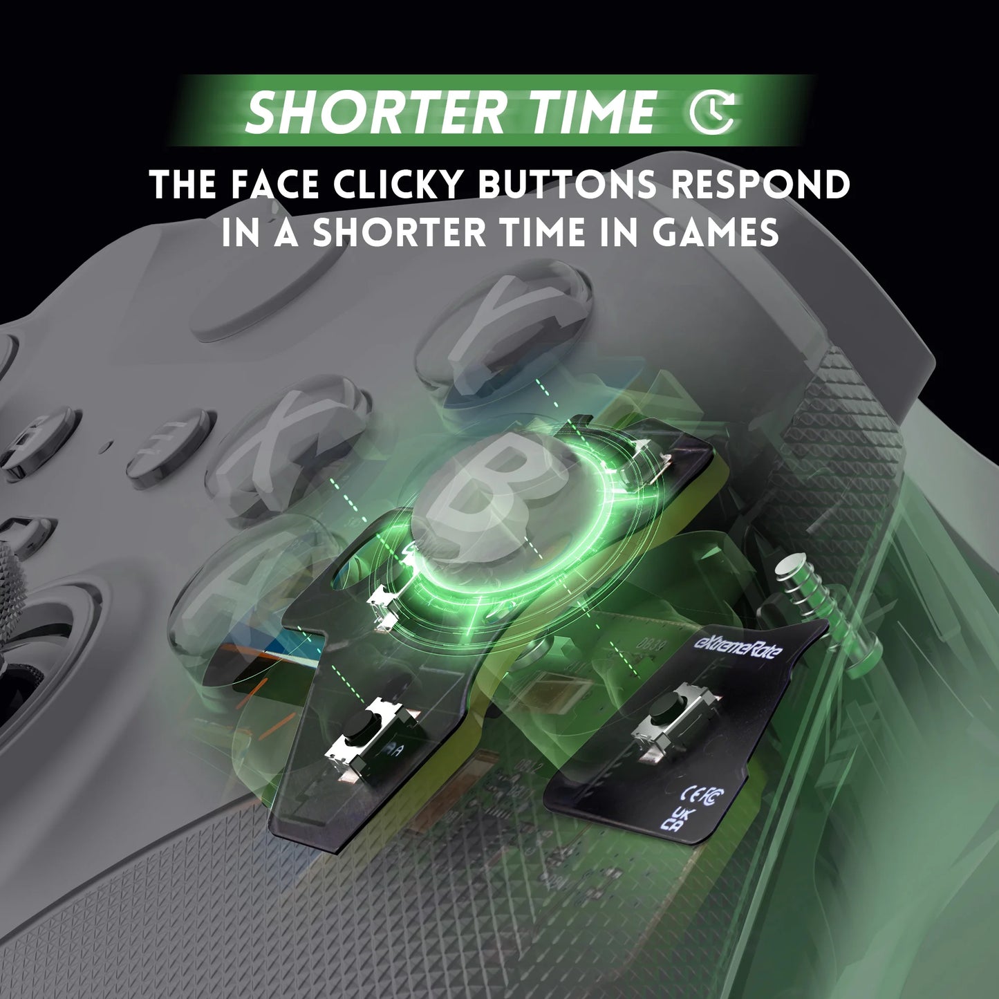 eXtremeRate ABXY Clicky Kit for Xbox Elite Series 2 Core Controller (Model 1797), Mouse Clicky Kit Action Buttons Clicky Kit