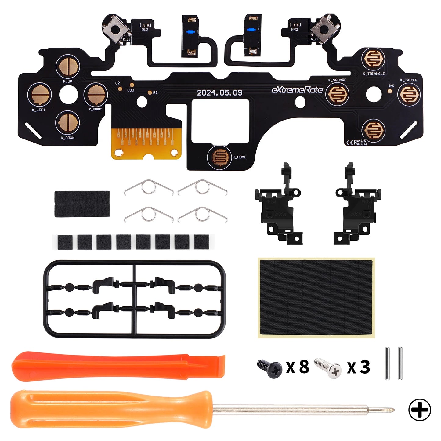 eXtremeRate Micro Switch Tactile Clicky Hair Trigger Kit V2 for ps5 Controller BDM-040/50/060, Shoulder Button Mouse Click