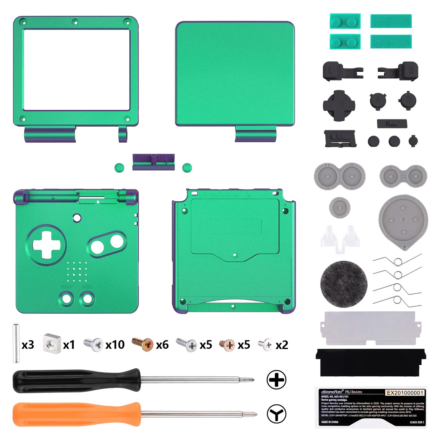 eXtremeRate IPS Ready Upgraded Custom Replacement Housing Shell for Gameboy Advance SP GBA SP for IPS & Standard LCD - Black
