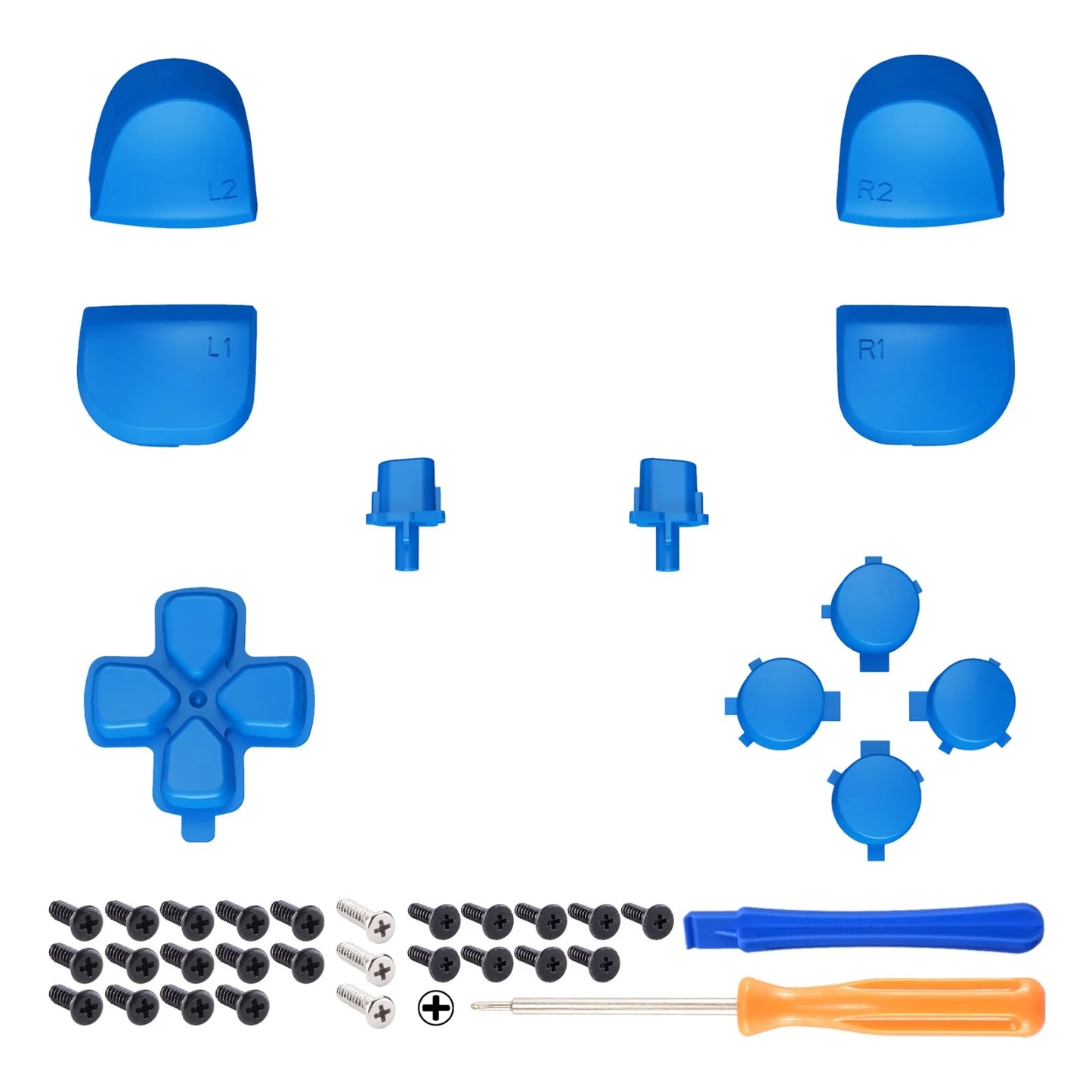 eXtremeRate D-pad R1 L1 R2 L2 Triggers Share Options Face Buttons, Full Set Buttons Compatible with ps5 Controller BDM-010 & 020
