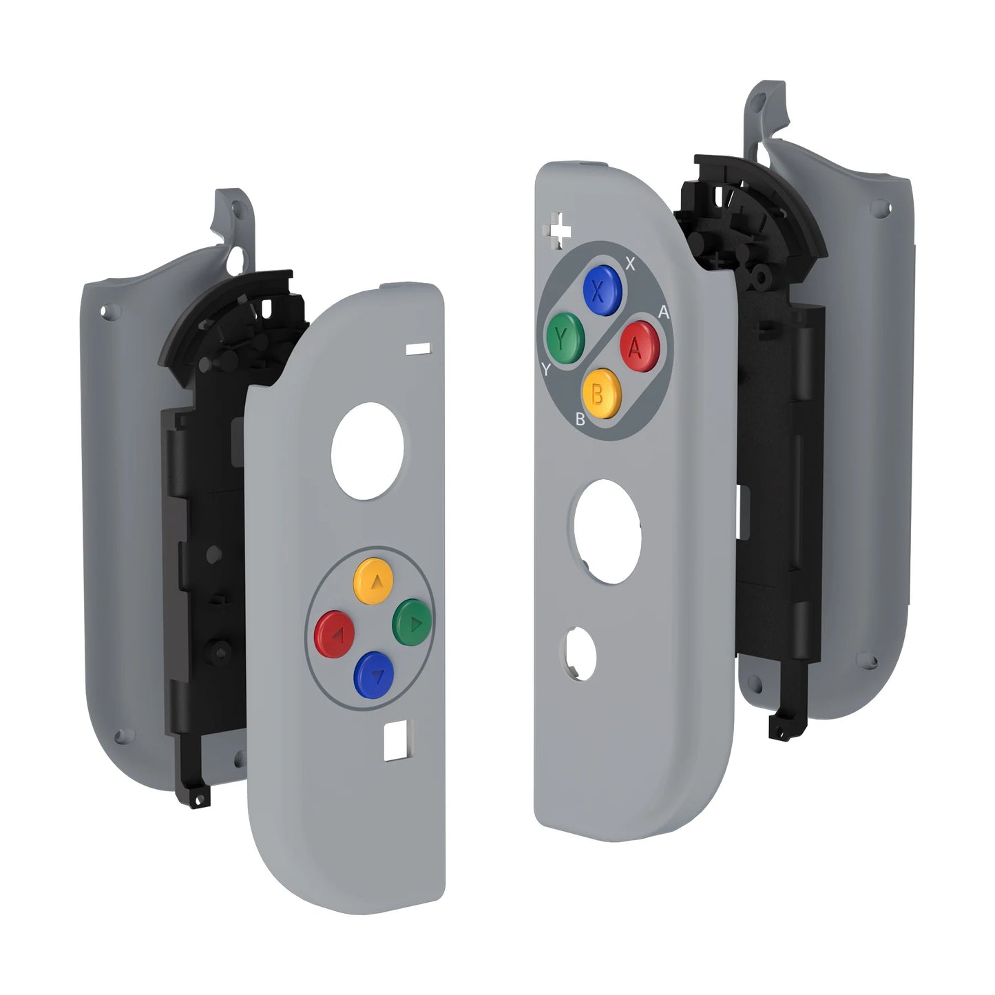 eXtremeRate Custom Patterned Controller Housing Shell Case with Full Set Buttons for NS Switch JoyCon & OLED Joycon - Wood Grain