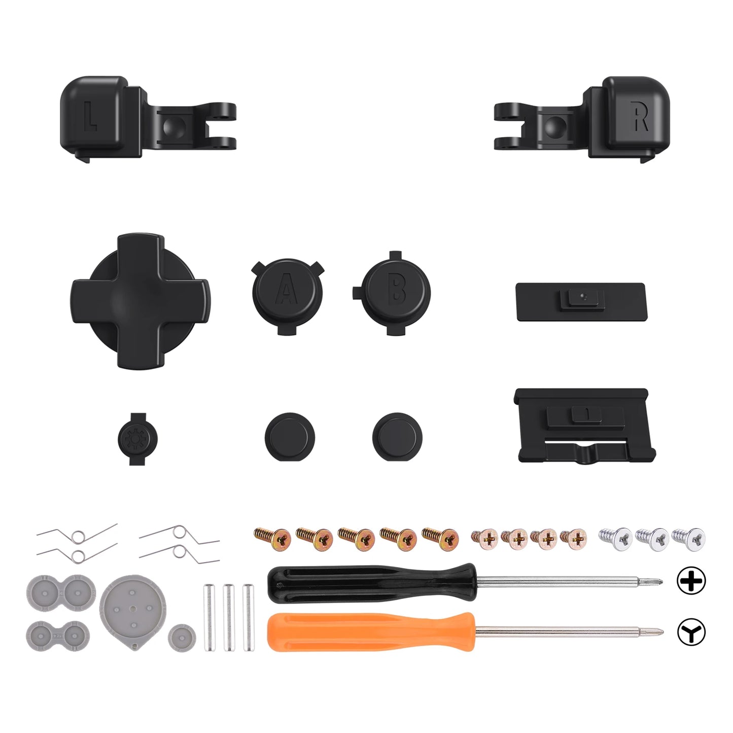eXtremeRate Full Set Buttons for Gameboy Advance SP, A B L R Button Power On Off Volume Button D-pad Key for GBA SP Console