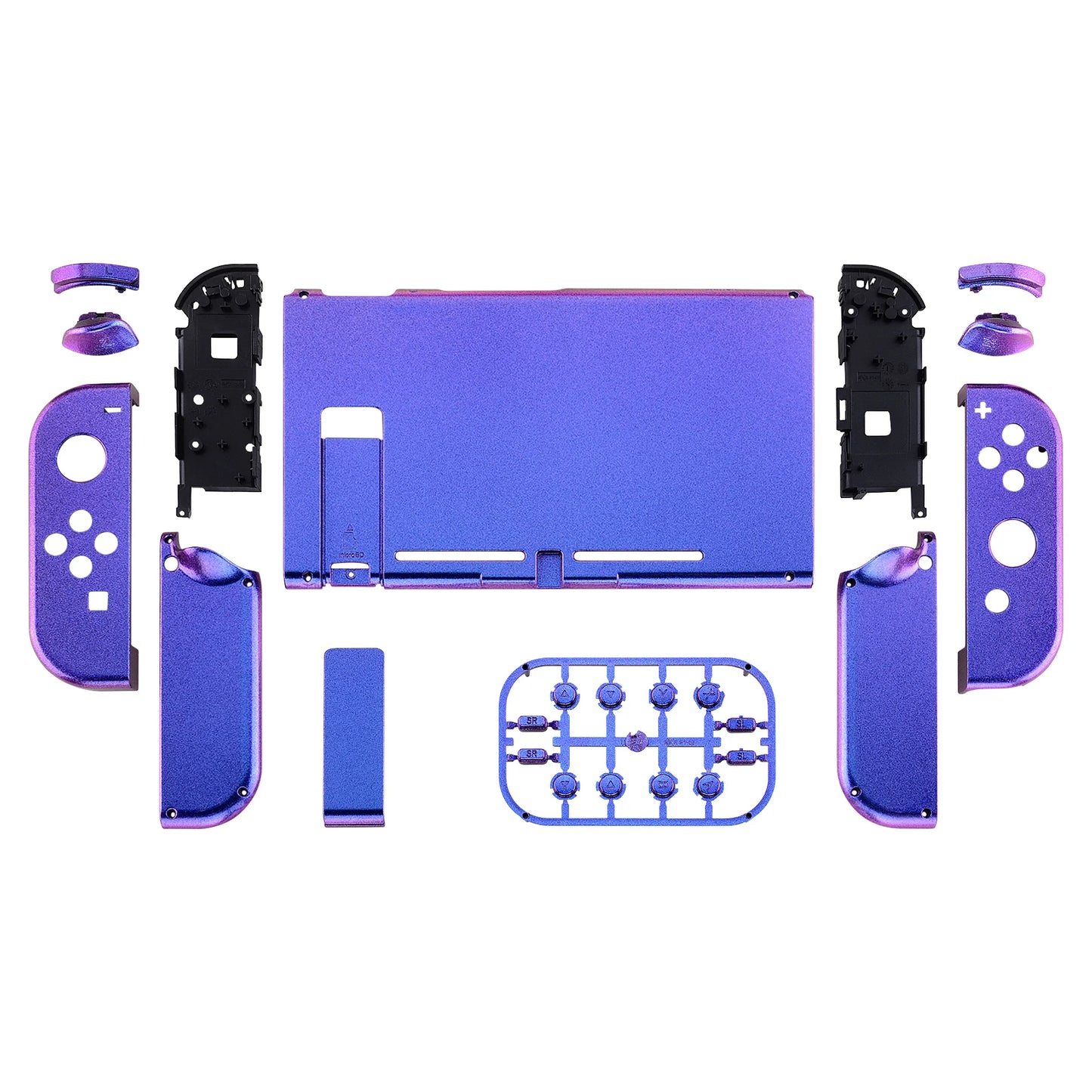 eXtremeRate Custom Console Back Plate with Controller Housing Shell Case with Full Set Buttons for Nintendo Switch Console