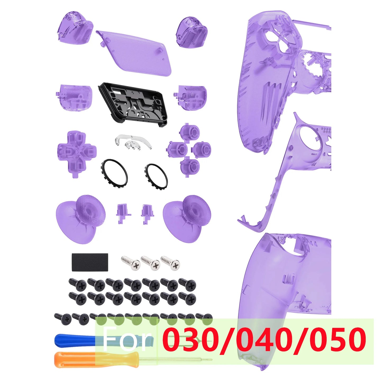 eXtremeRate Replacement Full Set Shells with Buttons Compatible with ps5 Controller BDM-010/020, or for ps5 BDM-030/040/050