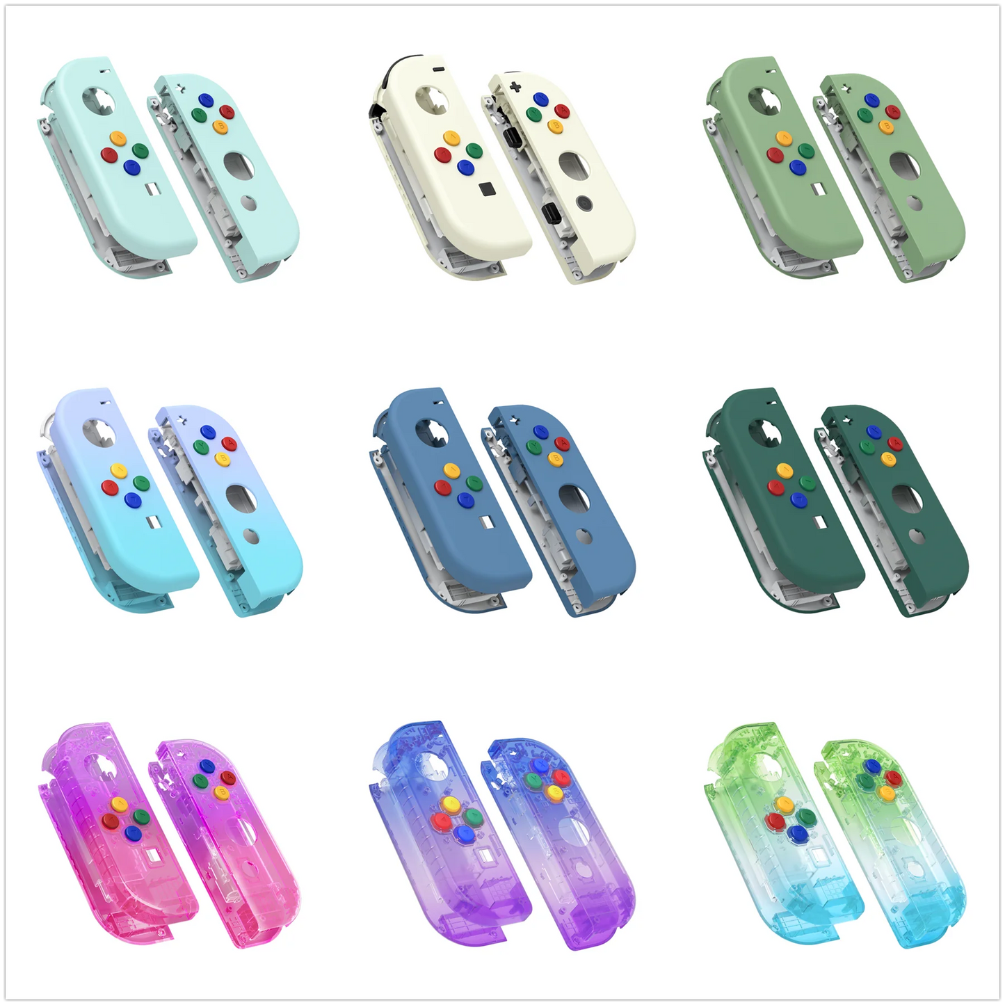 eXtremeRate DIY Replacement Shell Case for NS Switch JoyCon & OLED JoyCon, Handheld Controller Housing With Full Set Buttons
