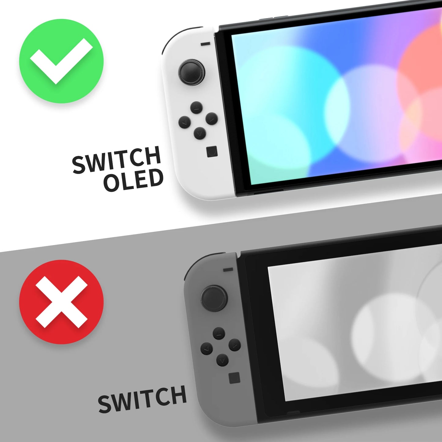 eXtremeRate Replacement Full Set Shell for Nintendo Switch OLED, Back Plate & Kickstand, Joycon Housing with Colorful Buttons
