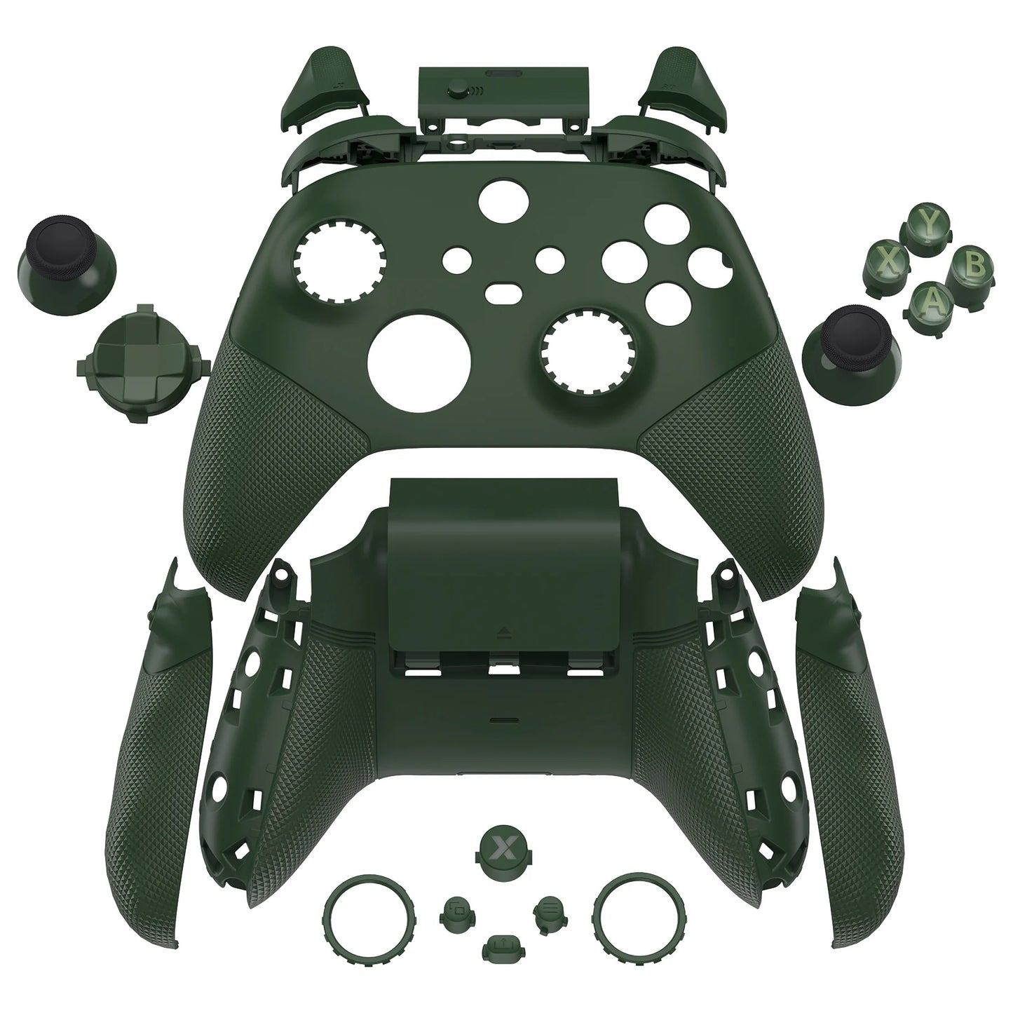 eXtremeRate ASR Version Full Set Shell Buttons for Xbox Core Controller (Xbox Series X & S Controller) - Diamond Textured Black