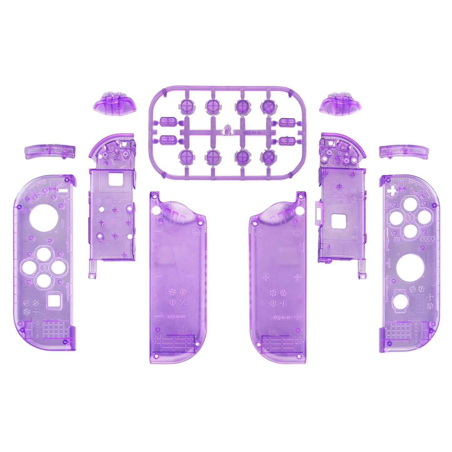 eXtremeRate Custom Transparent Housing Shell Cover W/Full Set Buttons for Nintendo Switch JoyCon & OLED JoyCon Controller