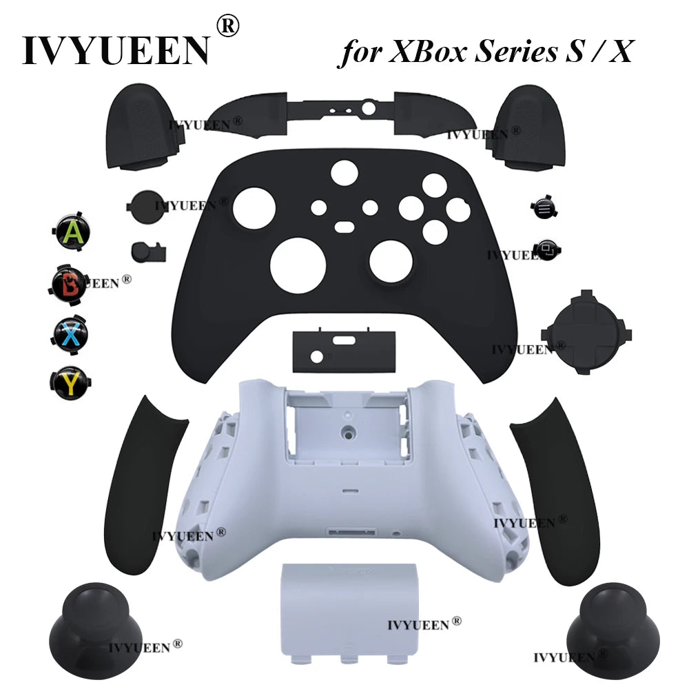 IVYUEEN Replacement Housing Shell for Xbox Series X S Controller Case Faceplate Cover RB LB RT LT Trigger Button Mod Side Rails