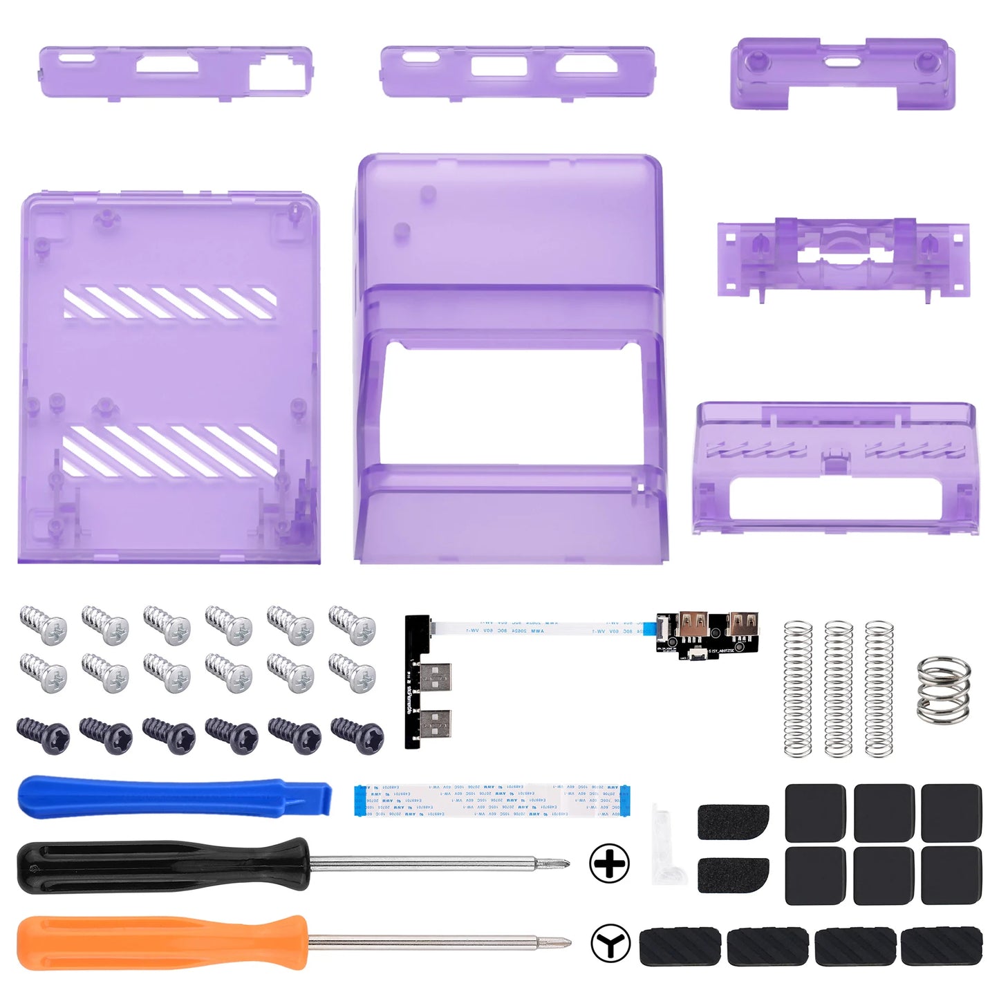 eXtremeRate AiryDocky DIY Kit Replacement Case for Nintendo Switch Dock, Portable Mini Dock Shell Cover for Nintendo Switch OLED