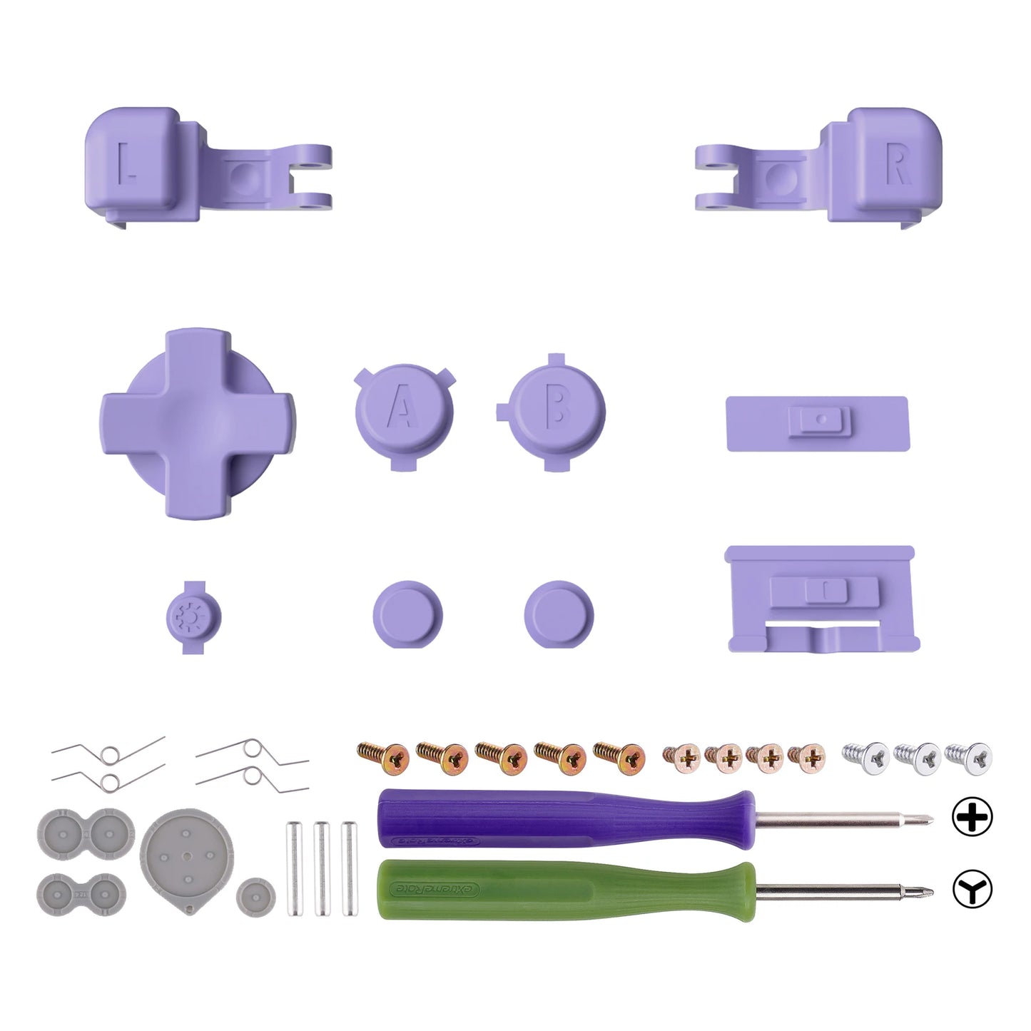 eXtremeRate Full Set Buttons for Gameboy Advance SP, A B L R Button Power On Off Volume Button D-pad Key for GBA SP Console