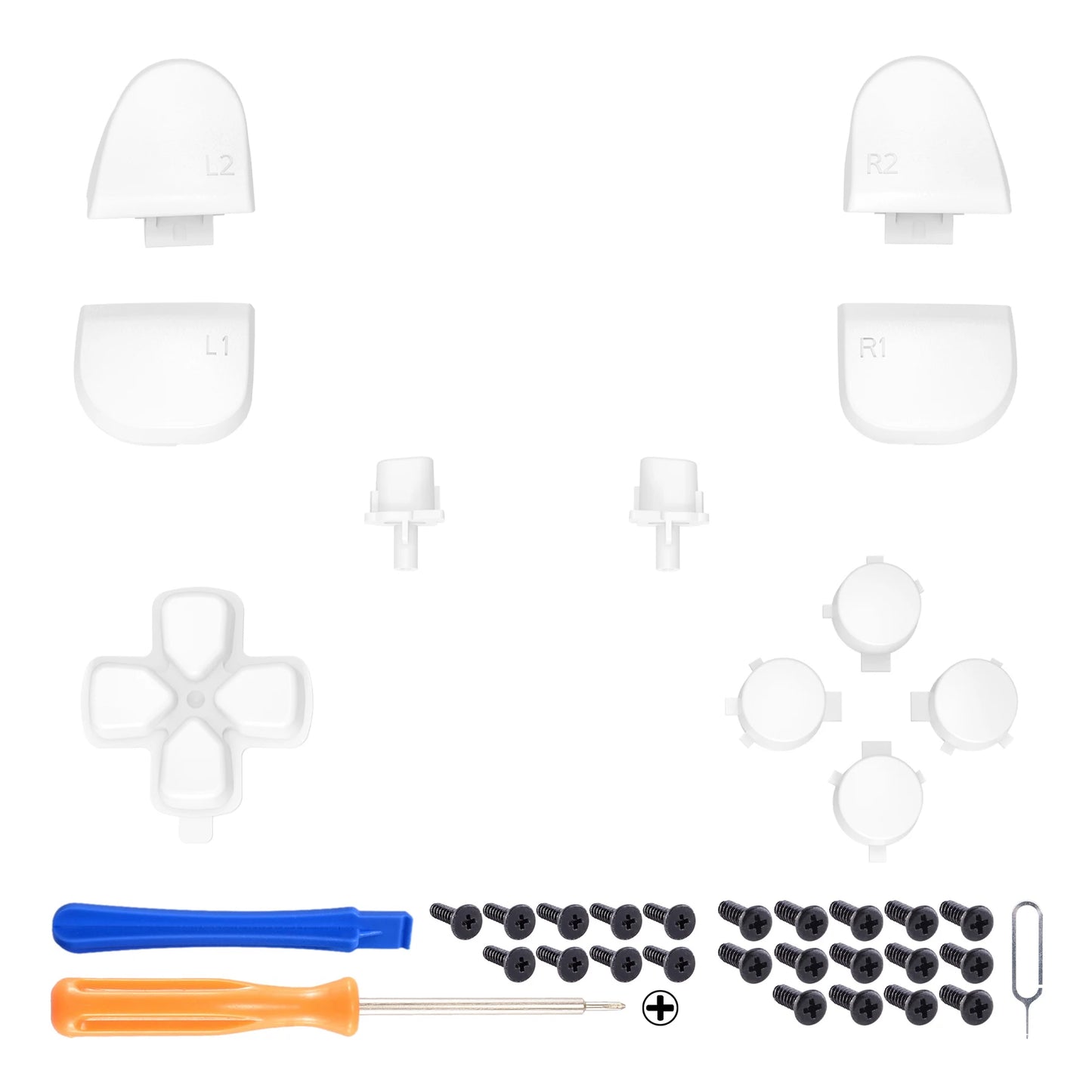 eXtremeRate Replacement D-pad R1 L1 R2 L2 Triggers Face Buttons, Full Set Buttons For ps5 Controller BDM-030/040/050/060