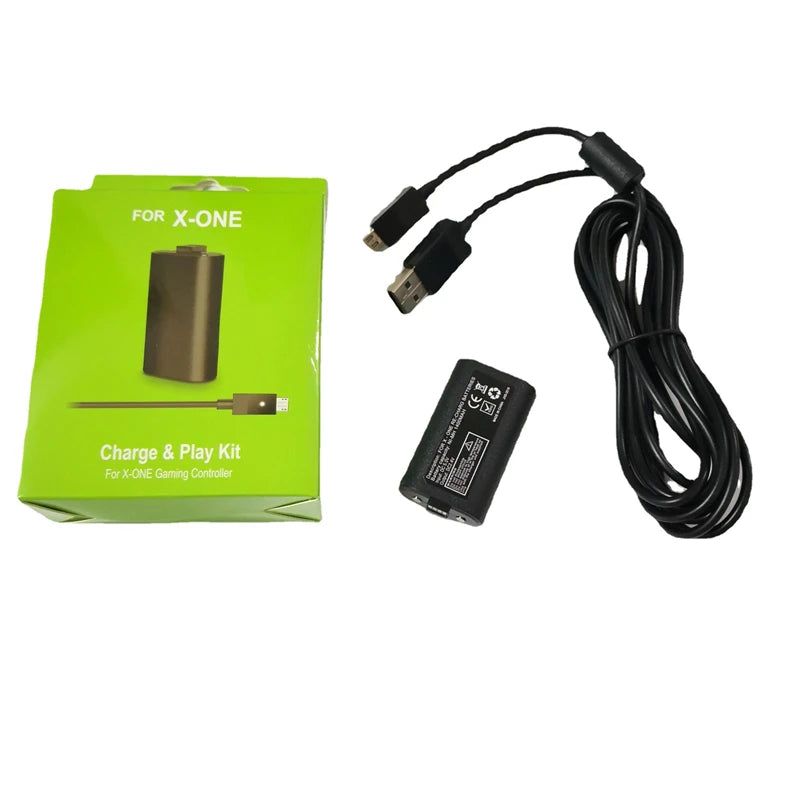 Rechargeable Battery Charge Play Kit for Xbox One Wireless Game Controller Replacement Battery with 2.75m USB Charging Cable