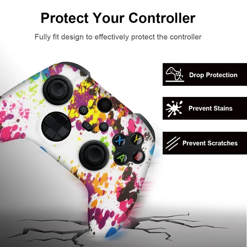 Soft Silicone Protective Case For Xbox Series X/S Controller Skin Gamepad Rubber Skin Thumb Grips Cap Joystick Cover Shell