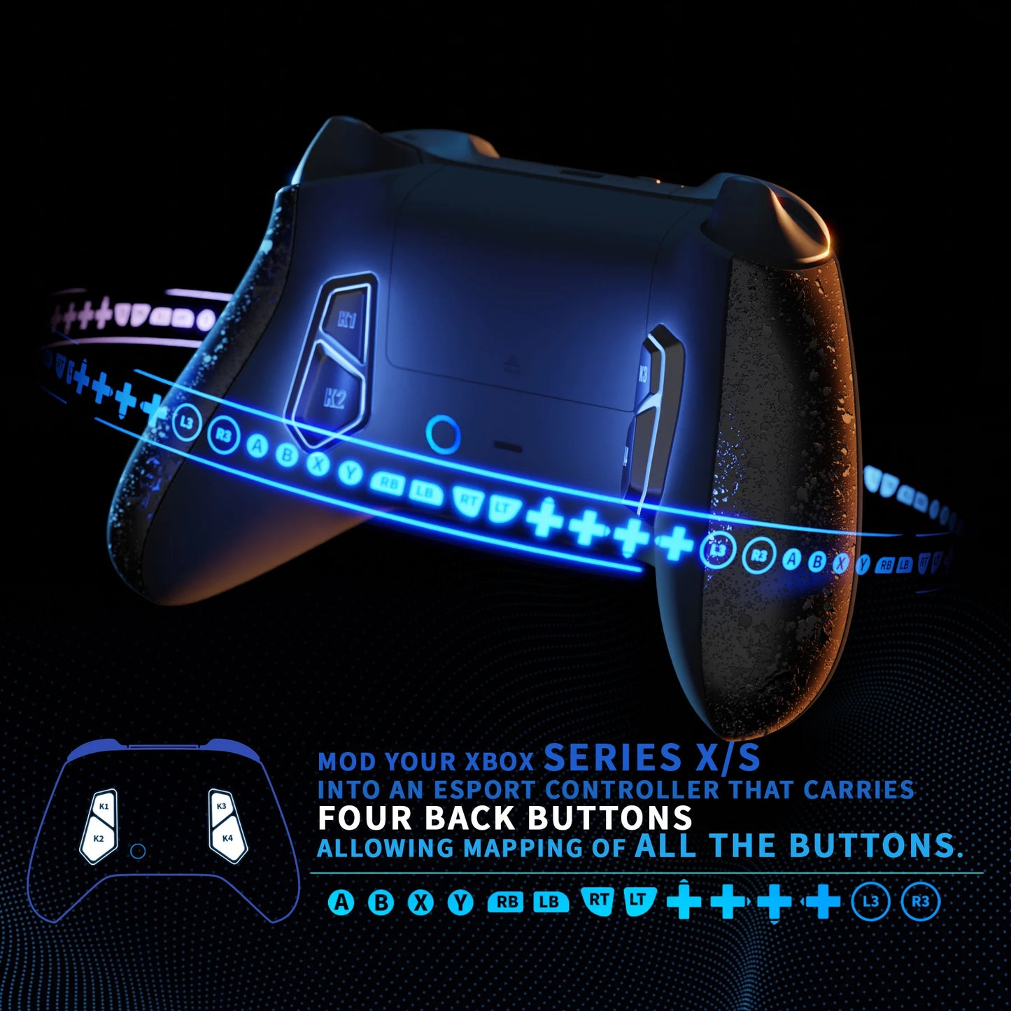 eXtremeRate VICTOR X Remap Kit for Xbox Core Wireless Controller, 6 Profiles & Redesigned Back Shell & Side Rails & Back Buttons