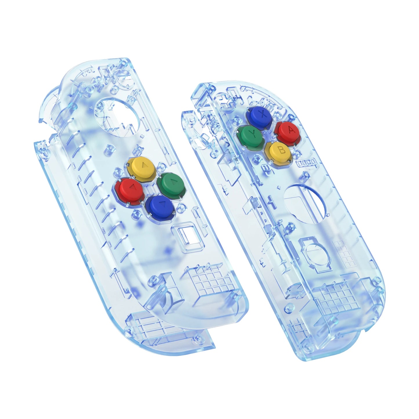 eXtremeRate Custom Transparent Housing Shell Cover W/Full Set Buttons for Nintendo Switch JoyCon & OLED JoyCon Controller