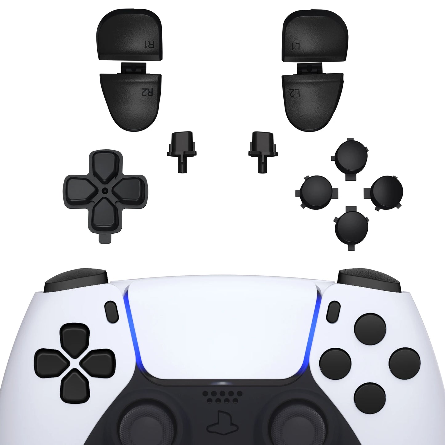 eXtremeRate Replacement D-pad R1 L1 R2 L2 Triggers Face Buttons, Full Set Buttons For ps5 Controller BDM-030/040/050/060