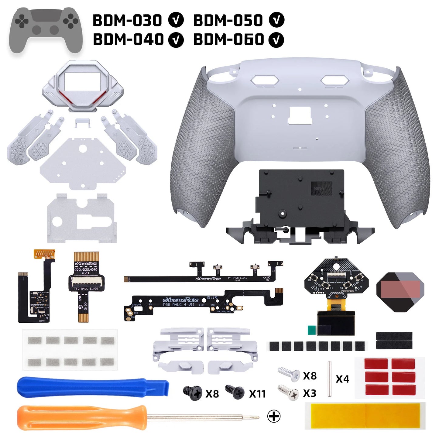 eXtremeRate SPARK Back Paddles Kit for ps5 Controller BDM-030 040 050 060 models, Remappable 4 Back Buttons Set-Rubberized Black