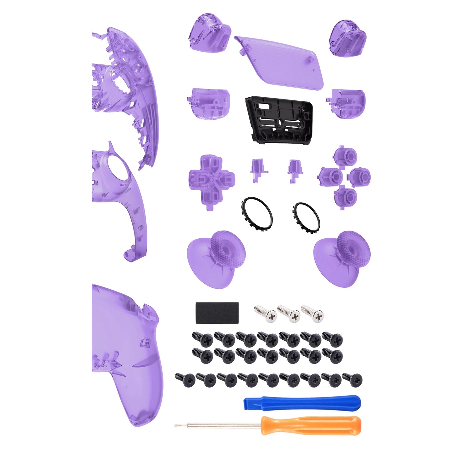 eXtremeRate Replacement Full Set Shells with Buttons Compatible with ps5 Controller BDM-010/020, or for ps5 BDM-030/040/050
