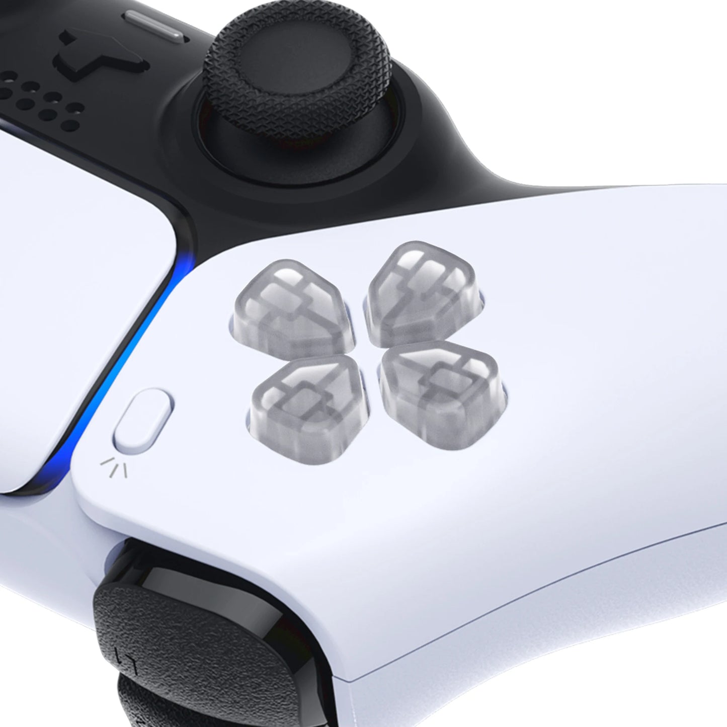 eXtremeRate Ergonomic Split Dpad Buttons (SDP Buttons), Clear Independent Dpad Buttons for PS5/EG, for PS4 All Model Controllers