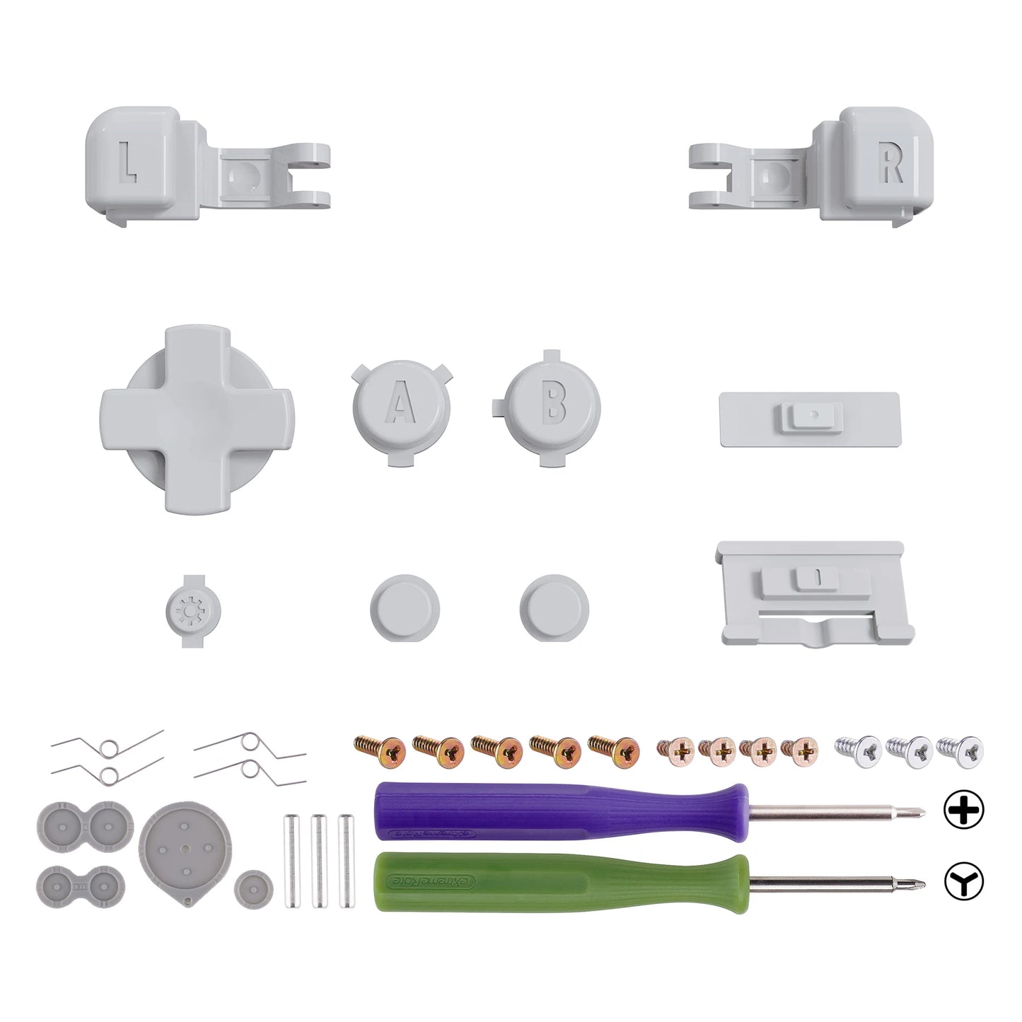 eXtremeRate Full Set Buttons for Gameboy Advance SP, A B L R Button Power On Off Volume Button D-pad Key for GBA SP Console