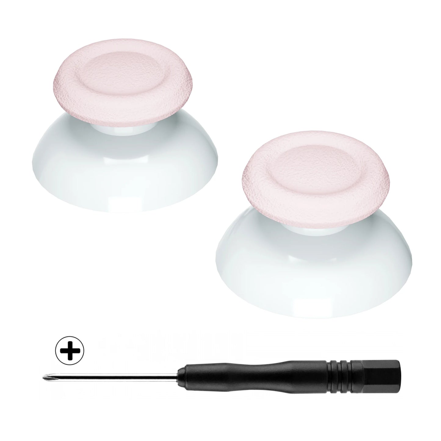 eXtremeRate 3D Joystick Analog Thumb Sticks Accessories for PS5, for PS4 All Model Controller - Pink & White