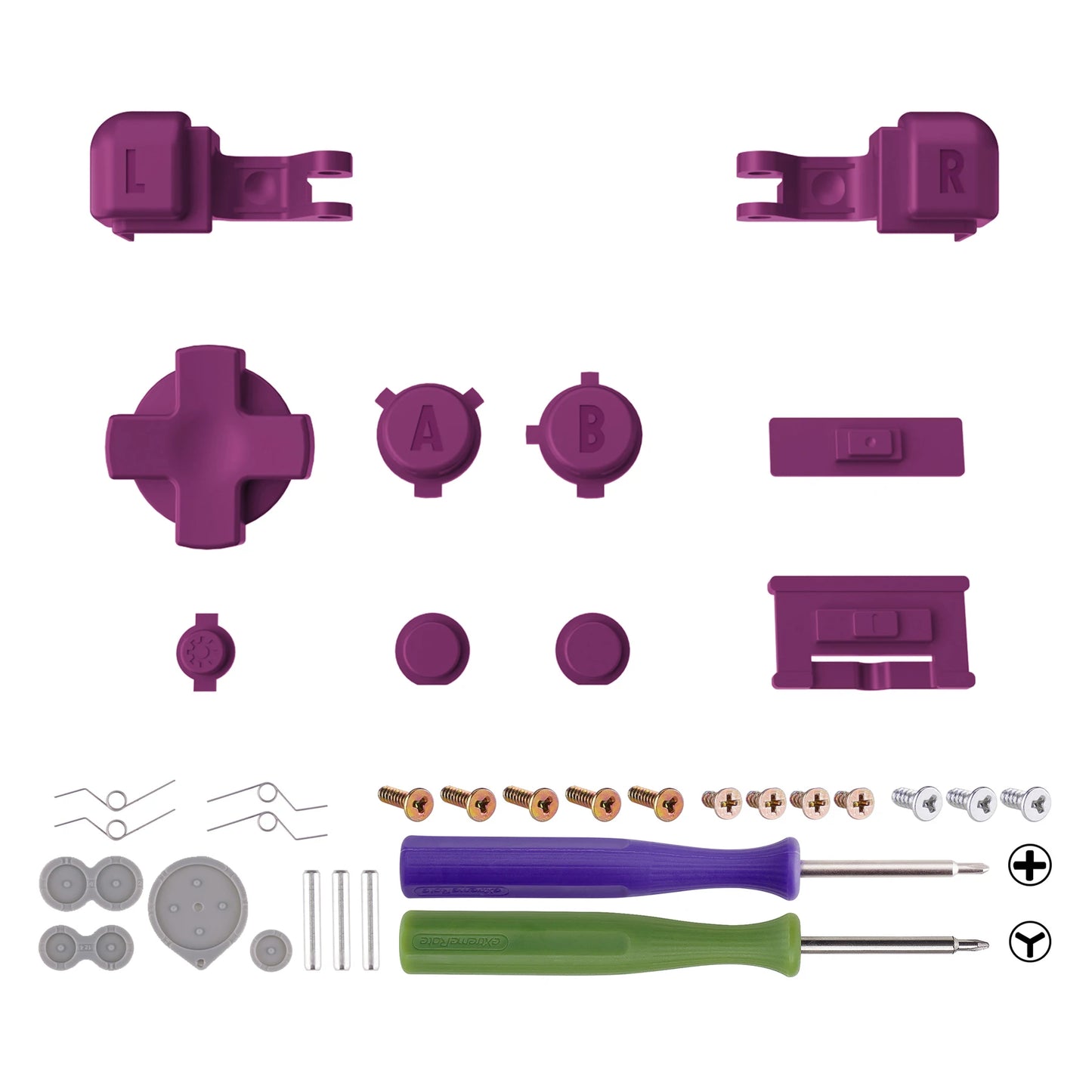 eXtremeRate Full Set Buttons for Gameboy Advance SP, A B L R Button Power On Off Volume Button D-pad Key for GBA SP Console