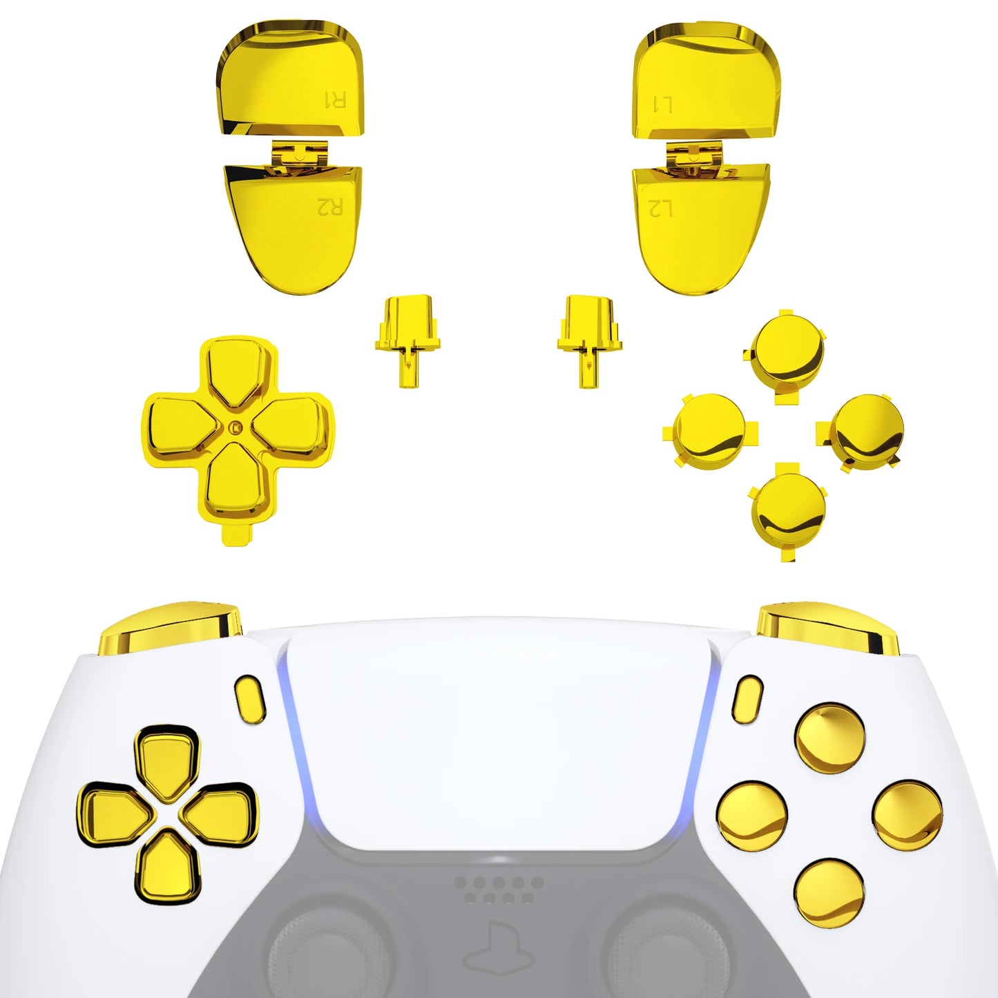 eXtremeRate Replacement D-pad R1 L1 R2 L2 Triggers Face Buttons, Full Set Buttons For ps5 Controller BDM-030/040/050/060
